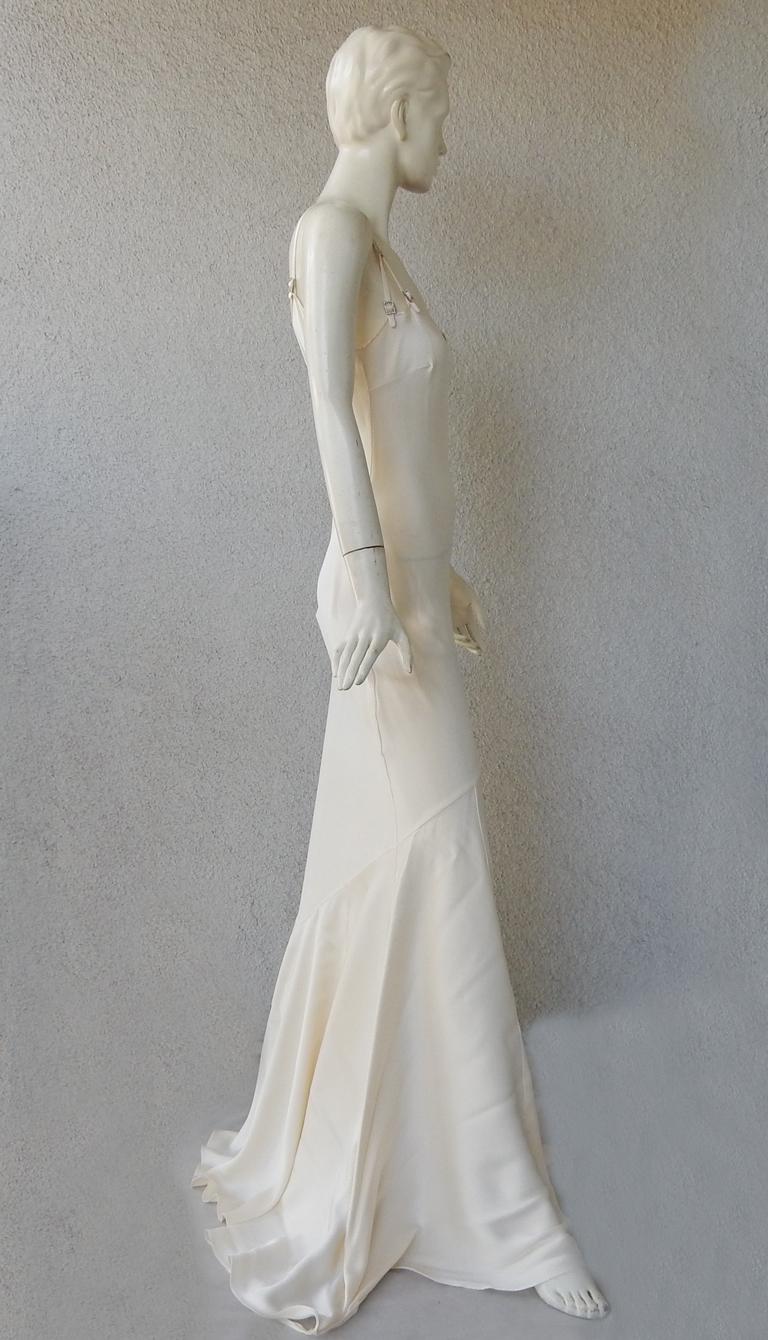 Gray John Galliano Harlowesque Deco Inspired Bias Cut Gown