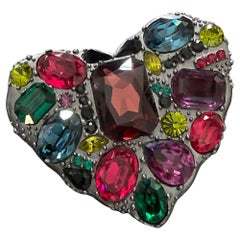 John Galliano Heart Vintage Brooch signed