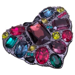 John Galliano Heart Vintage Brooch signed