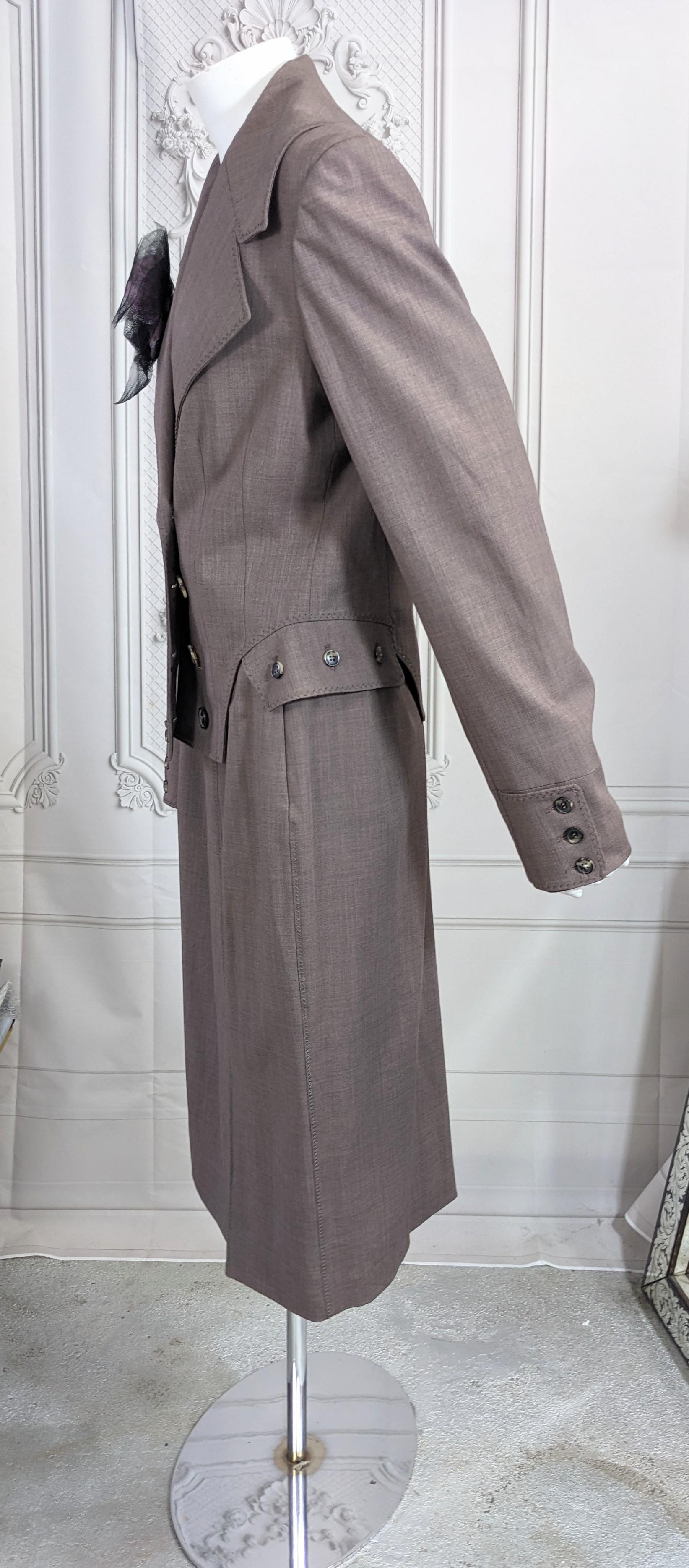 John Galliano Heathered Wool Two Piece Suit S/S 2001 For Sale 1