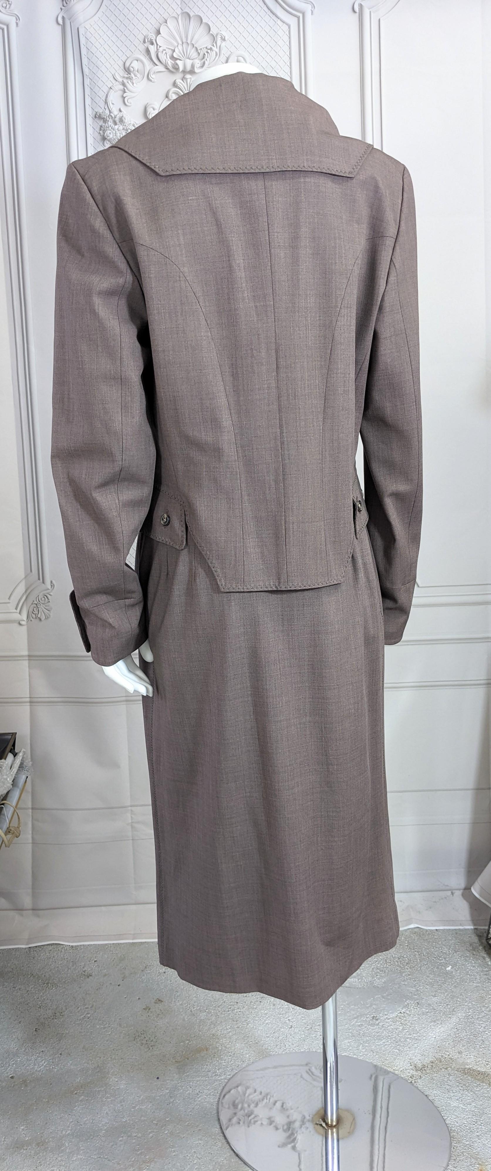 John Galliano Heathered Wool Two Piece Suit S/S 2001 For Sale 2