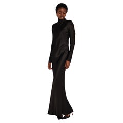 John Galliano High Neck Black Satin Dress A/W 1998