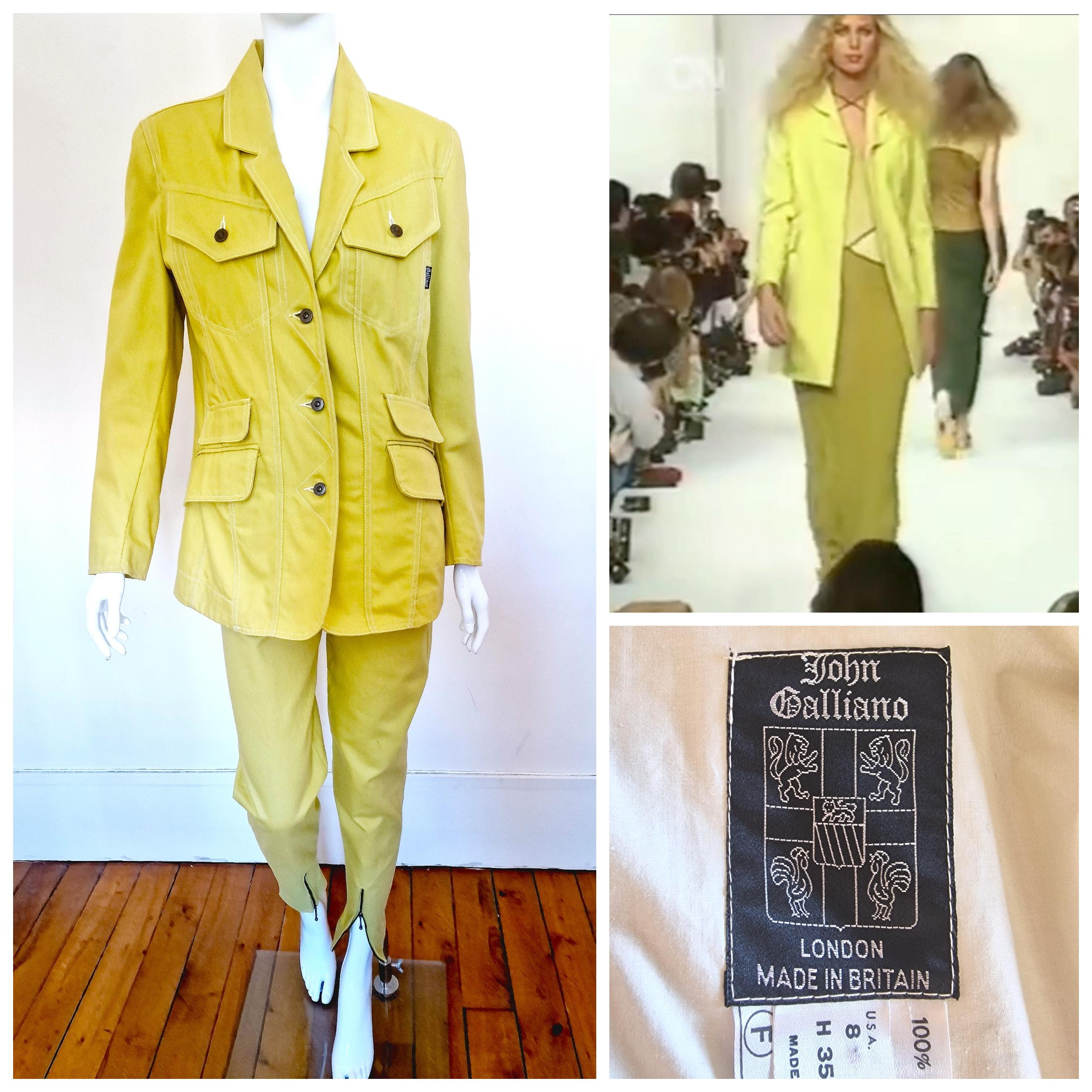 John Galliano Honcho Woman 1991 S/S Runway London Medium L Dress Ensemble Suit For Sale 10