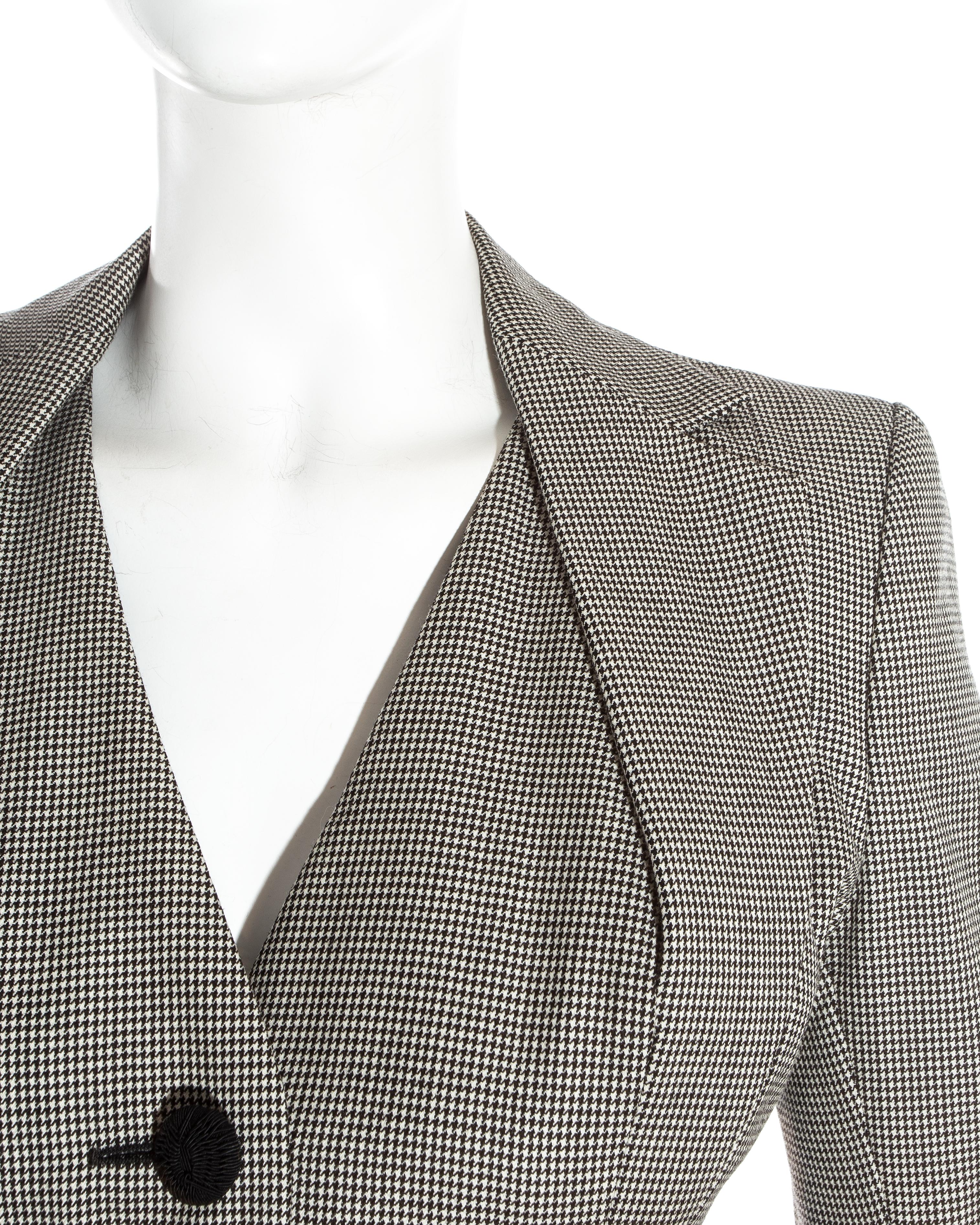 John Galliano hound's tooth check wool jacket with padded hips, ss 1995 1