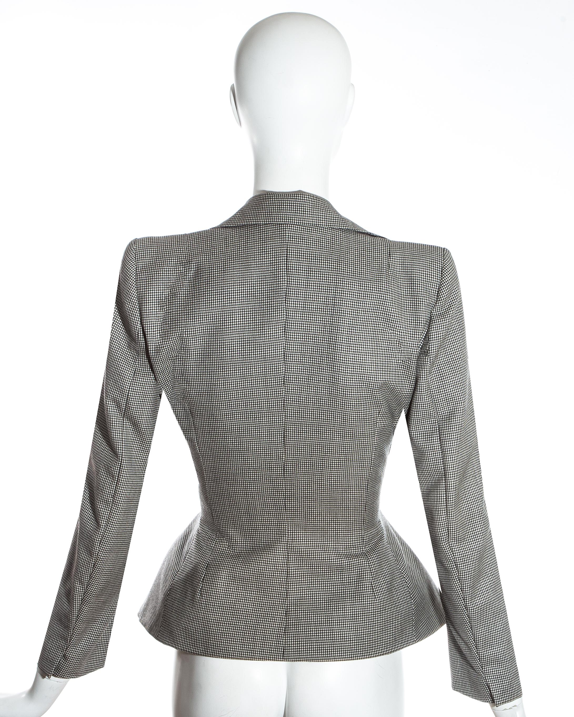 John Galliano hound's tooth check wool jacket with padded hips, ss 1995 3