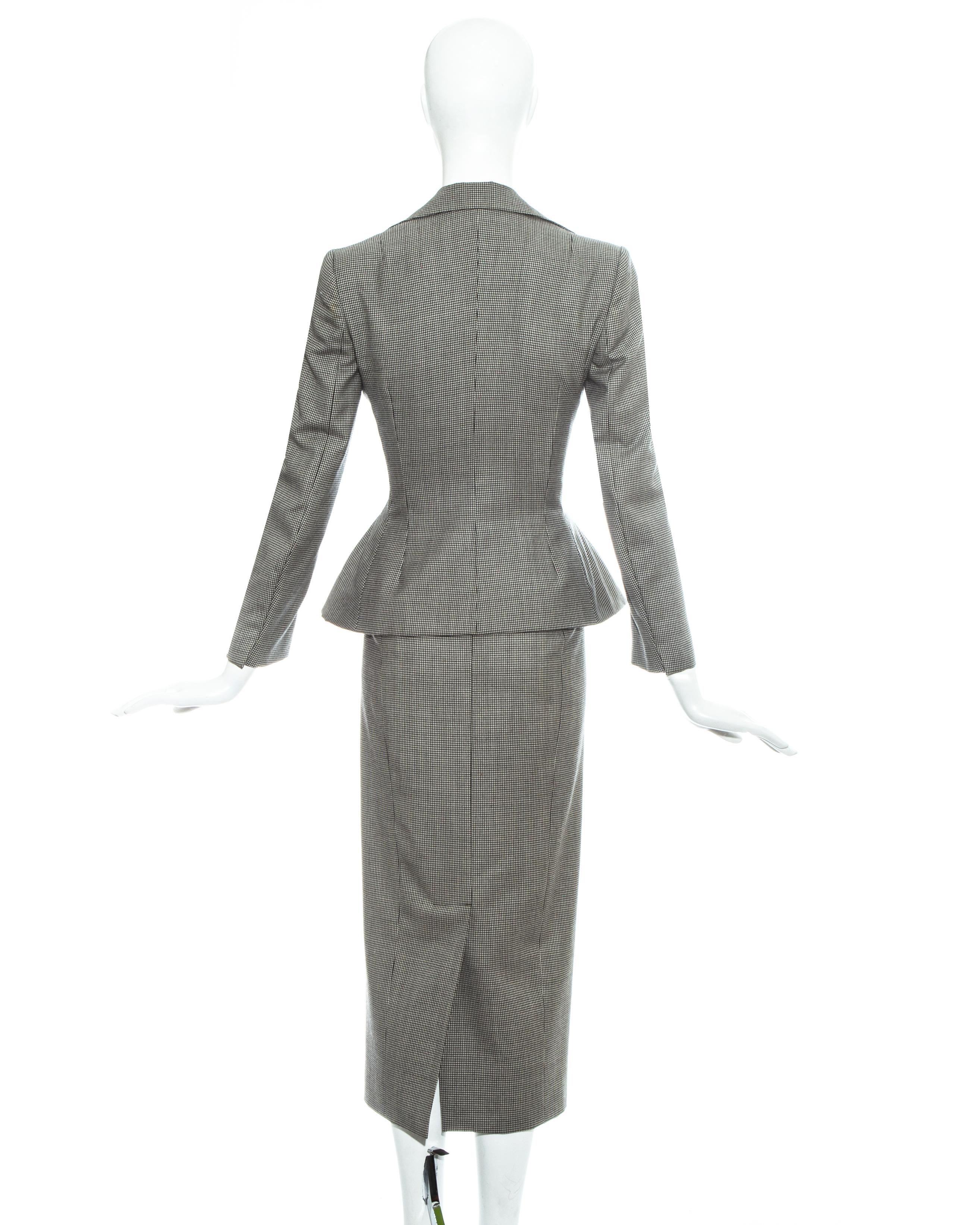 John Galliano hounds tooth check wool skirt suit, ss 1995 5
