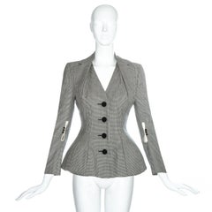 John Galliano hounds tooth check wool skirt suit, ss 1995
