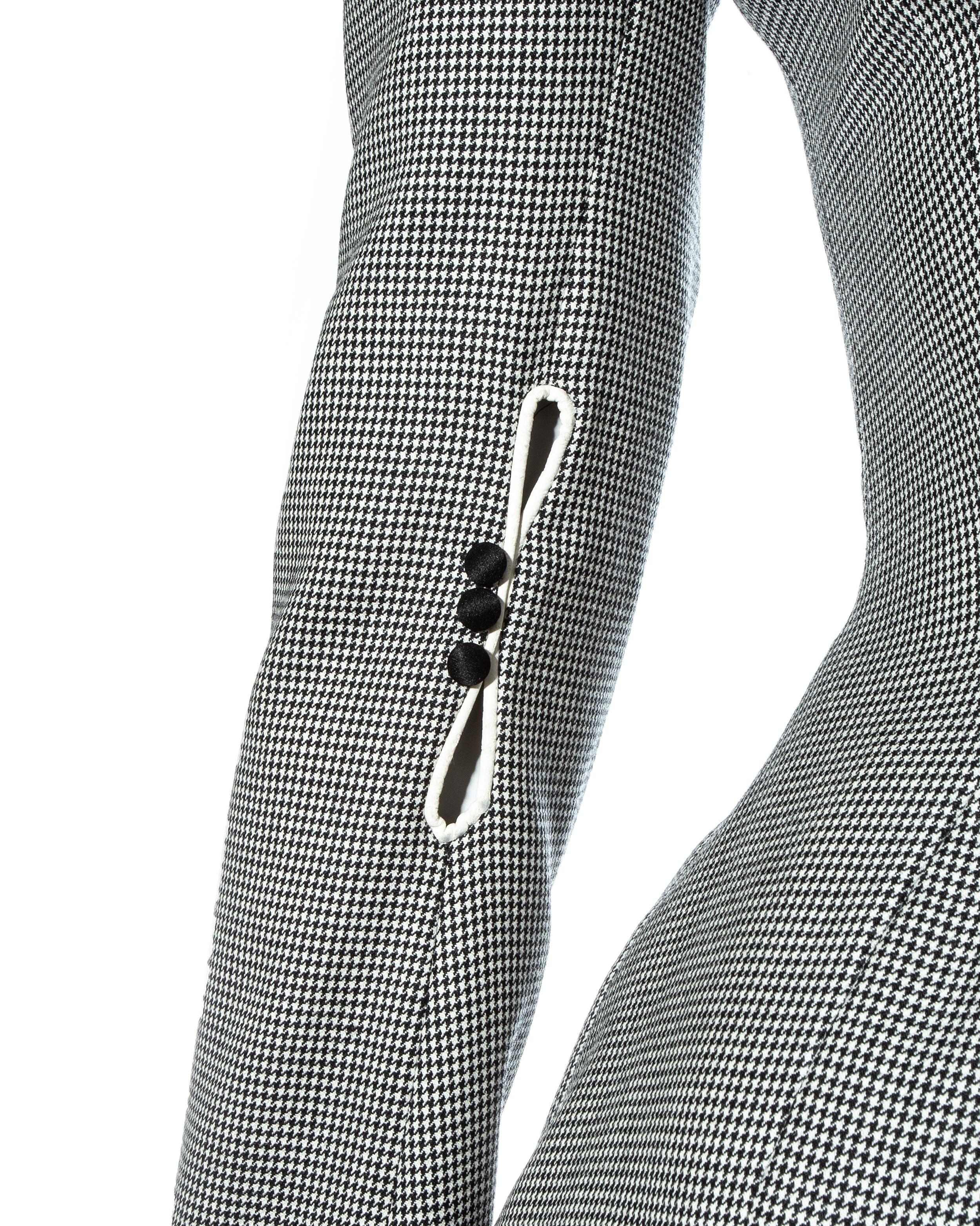 John Galliano hounds tooth check wool skirt suit, ss 1995 1