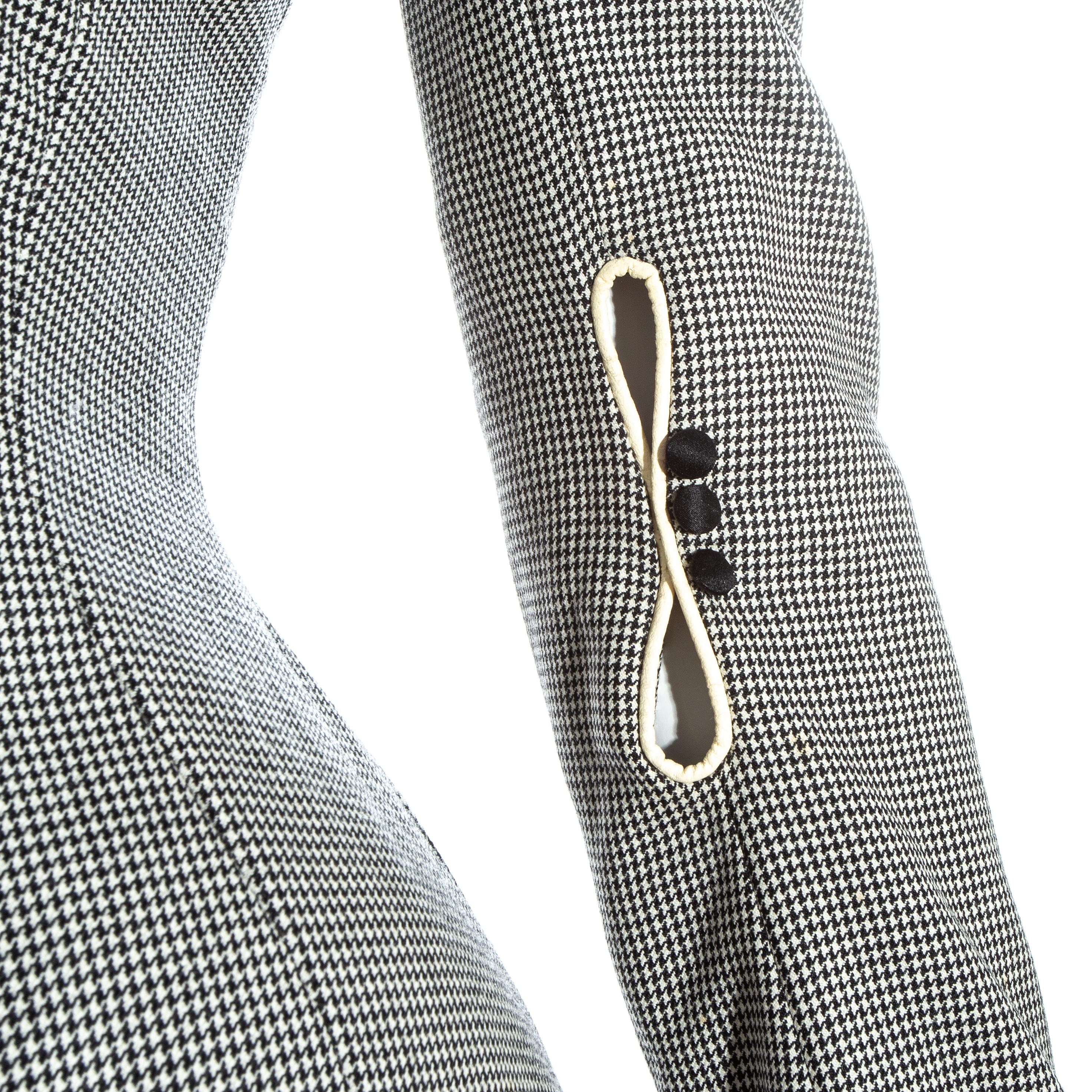 John Galliano hounds tooth check wool skirt suit, ss 1995 2