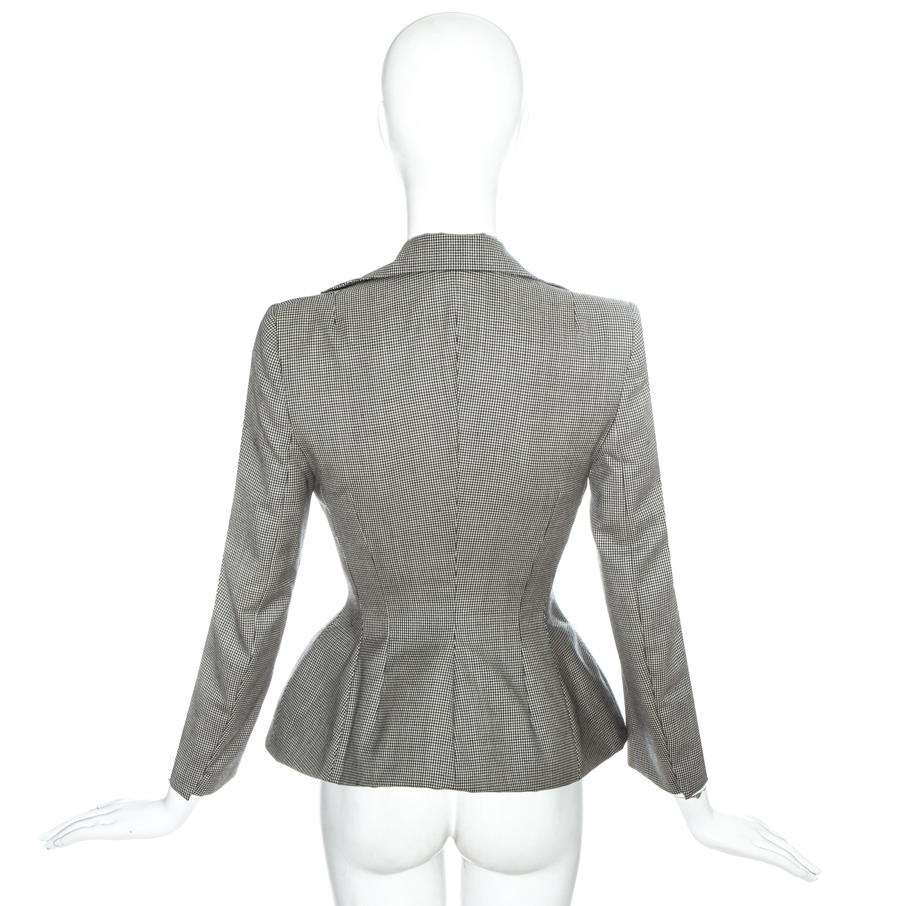 John Galliano hounds tooth check wool skirt suit, ss 1995 3