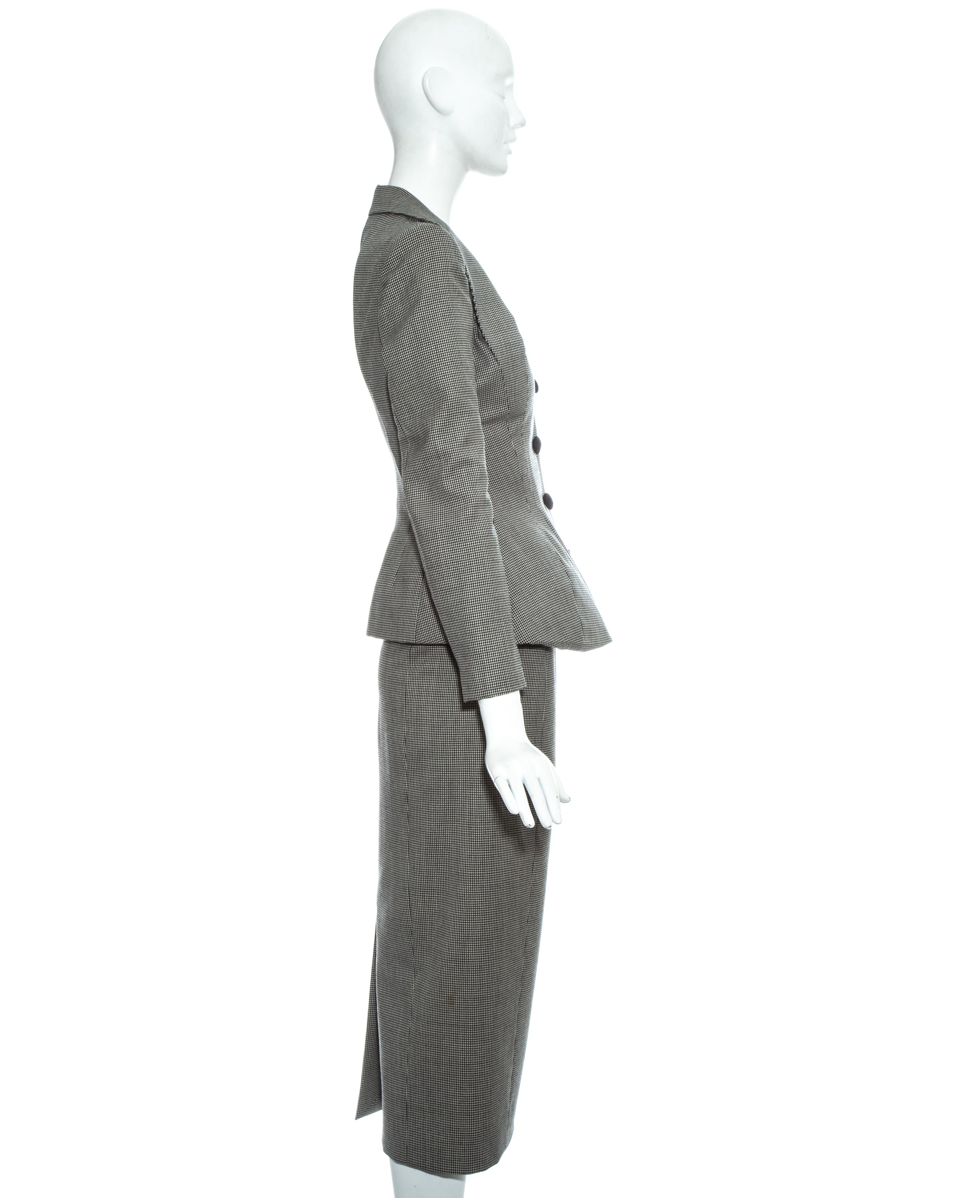 John Galliano hounds tooth check wool skirt suit, ss 1995 4