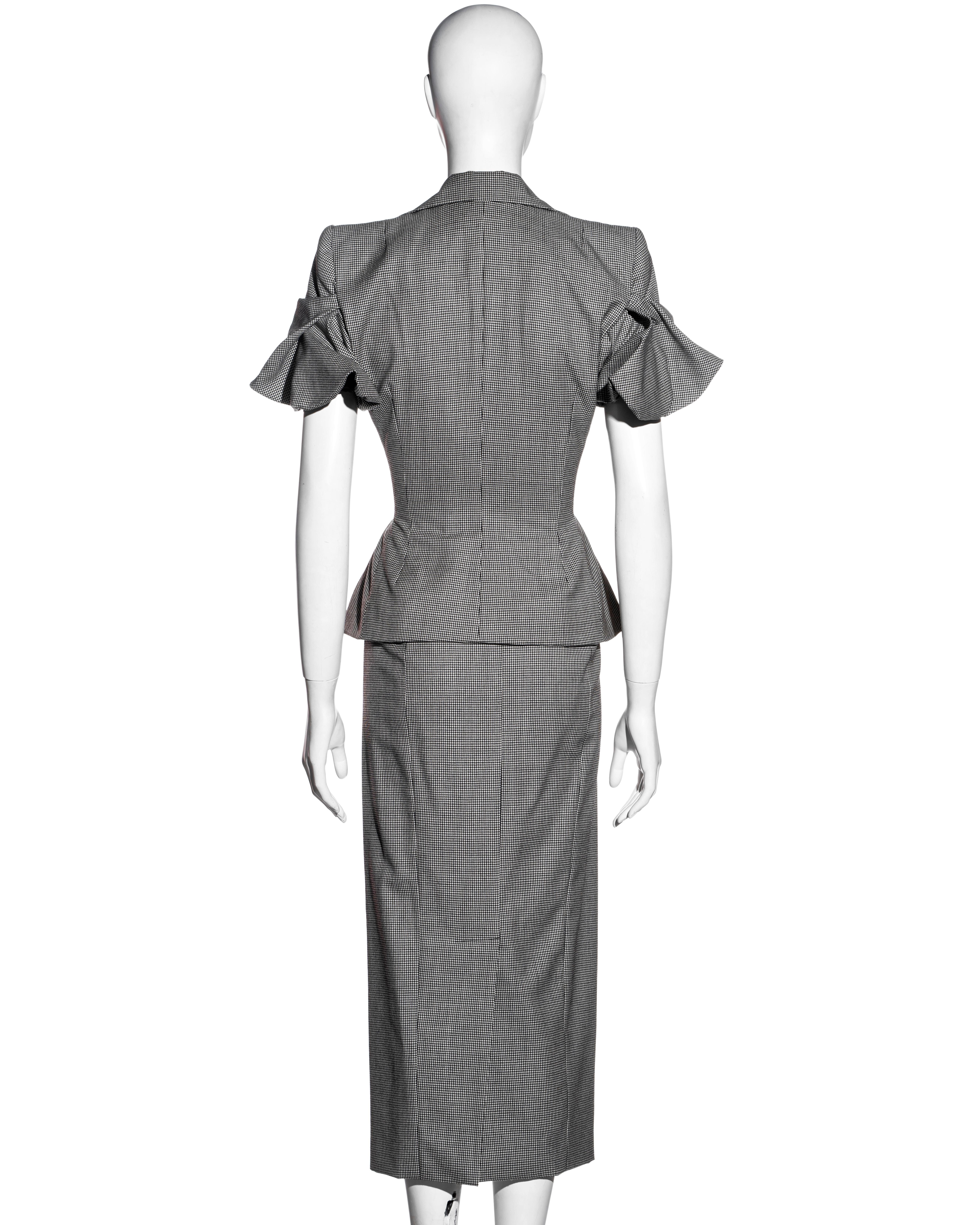 John Galliano abito con gonna in lana a quadri in pied-de-poule, ss 1995 8