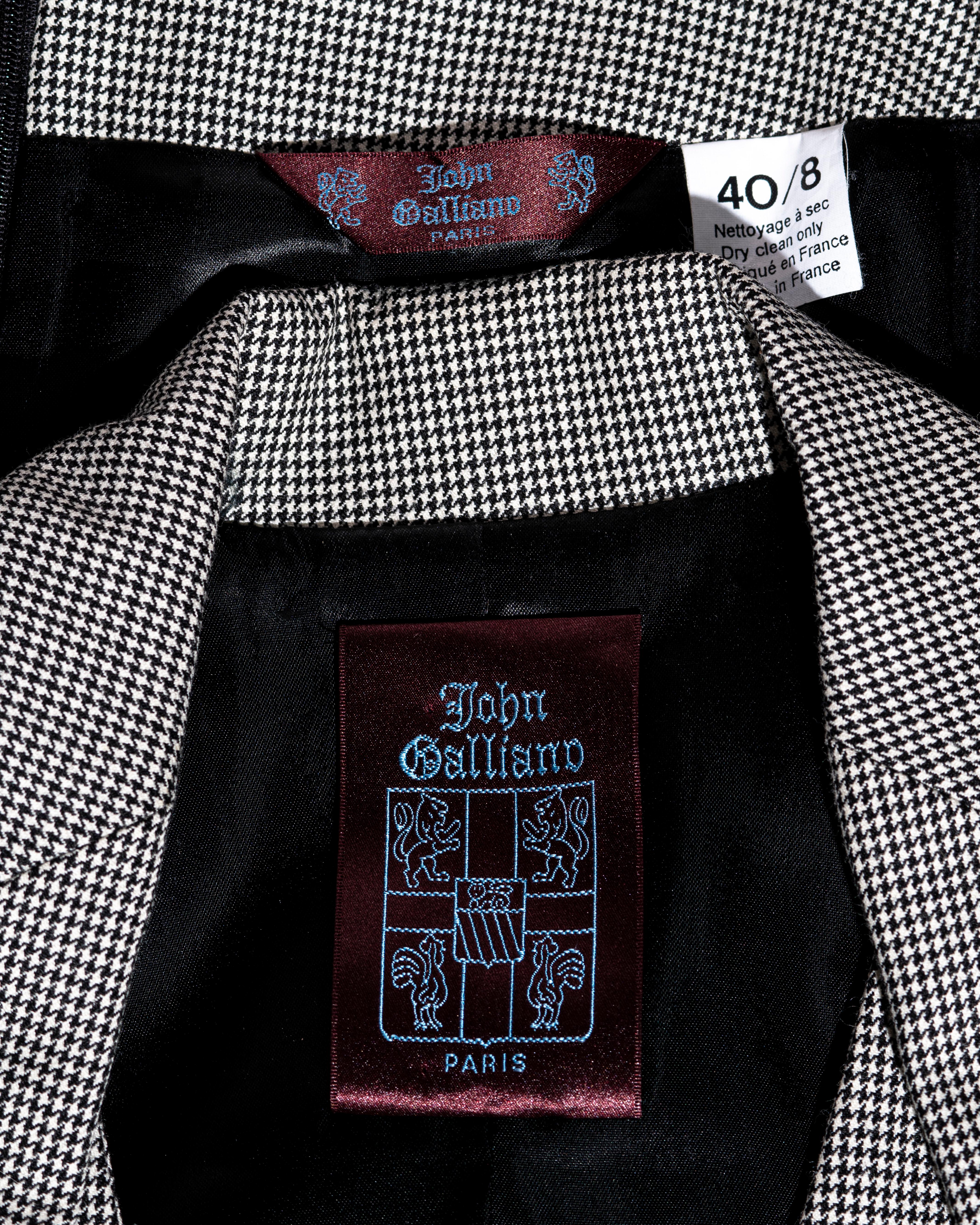 John Galliano abito con gonna in lana a quadri in pied-de-poule, ss 1995 12