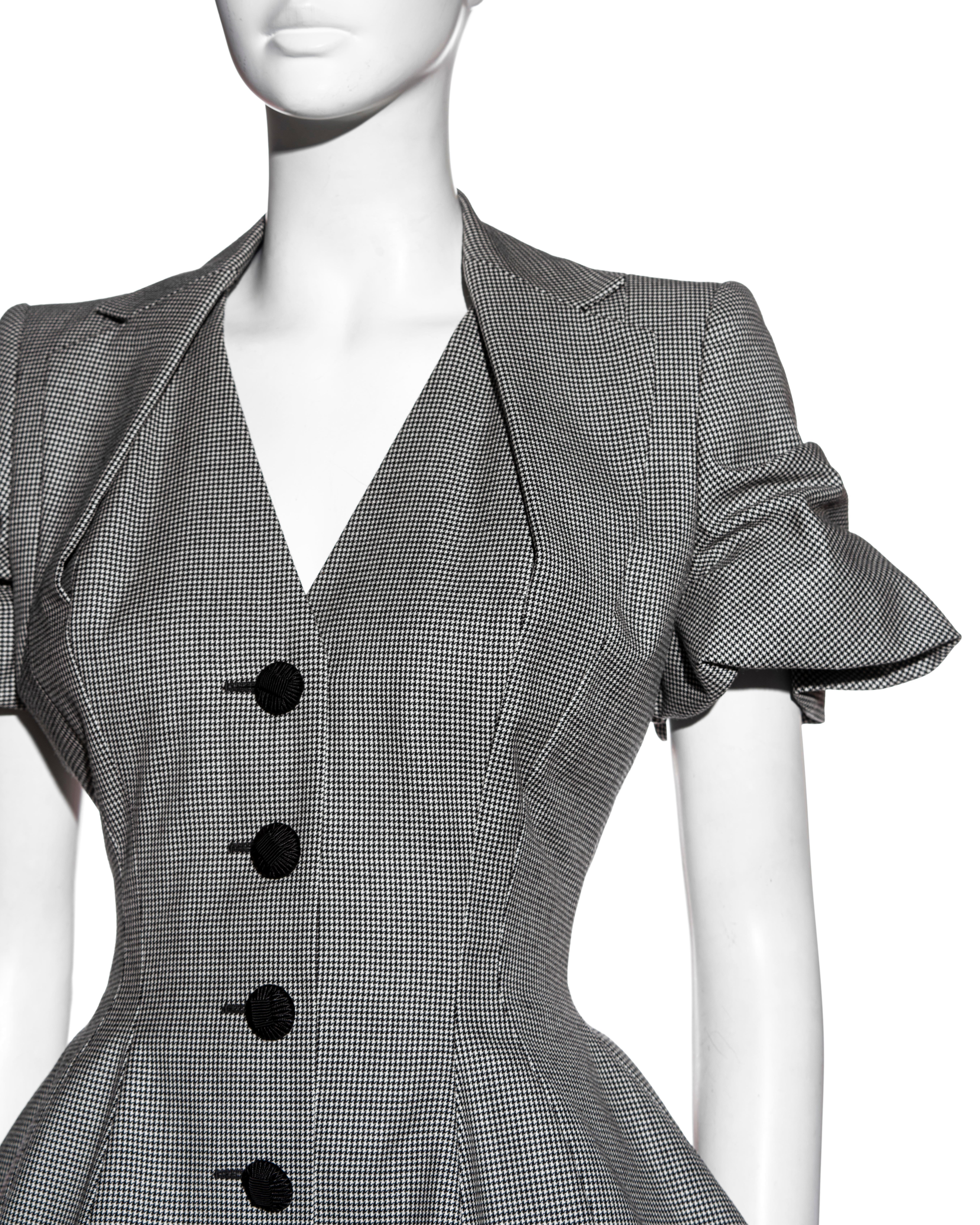 John Galliano abito con gonna in lana a quadri in pied-de-poule, ss 1995 1