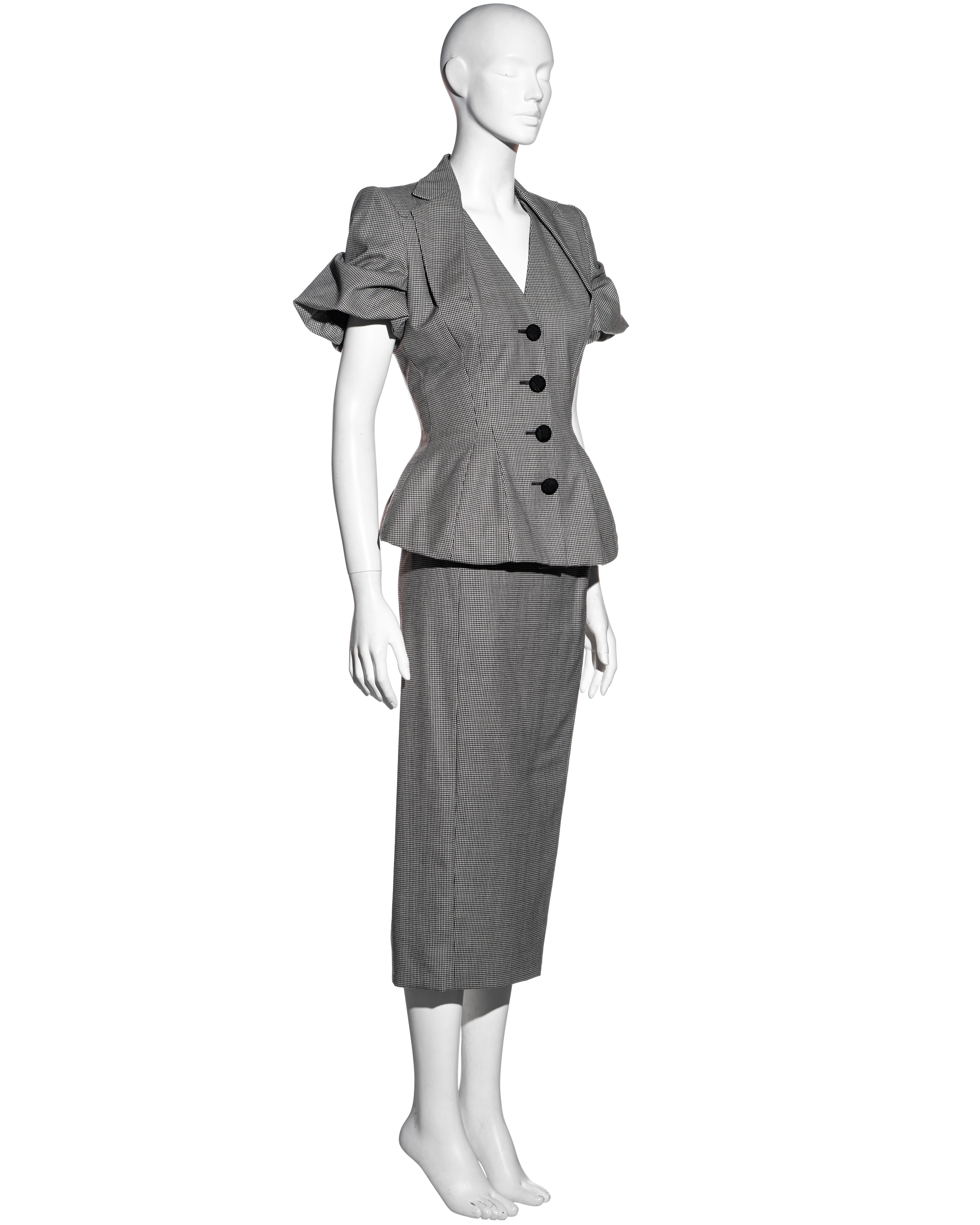 John Galliano abito con gonna in lana a quadri in pied-de-poule, ss 1995 3