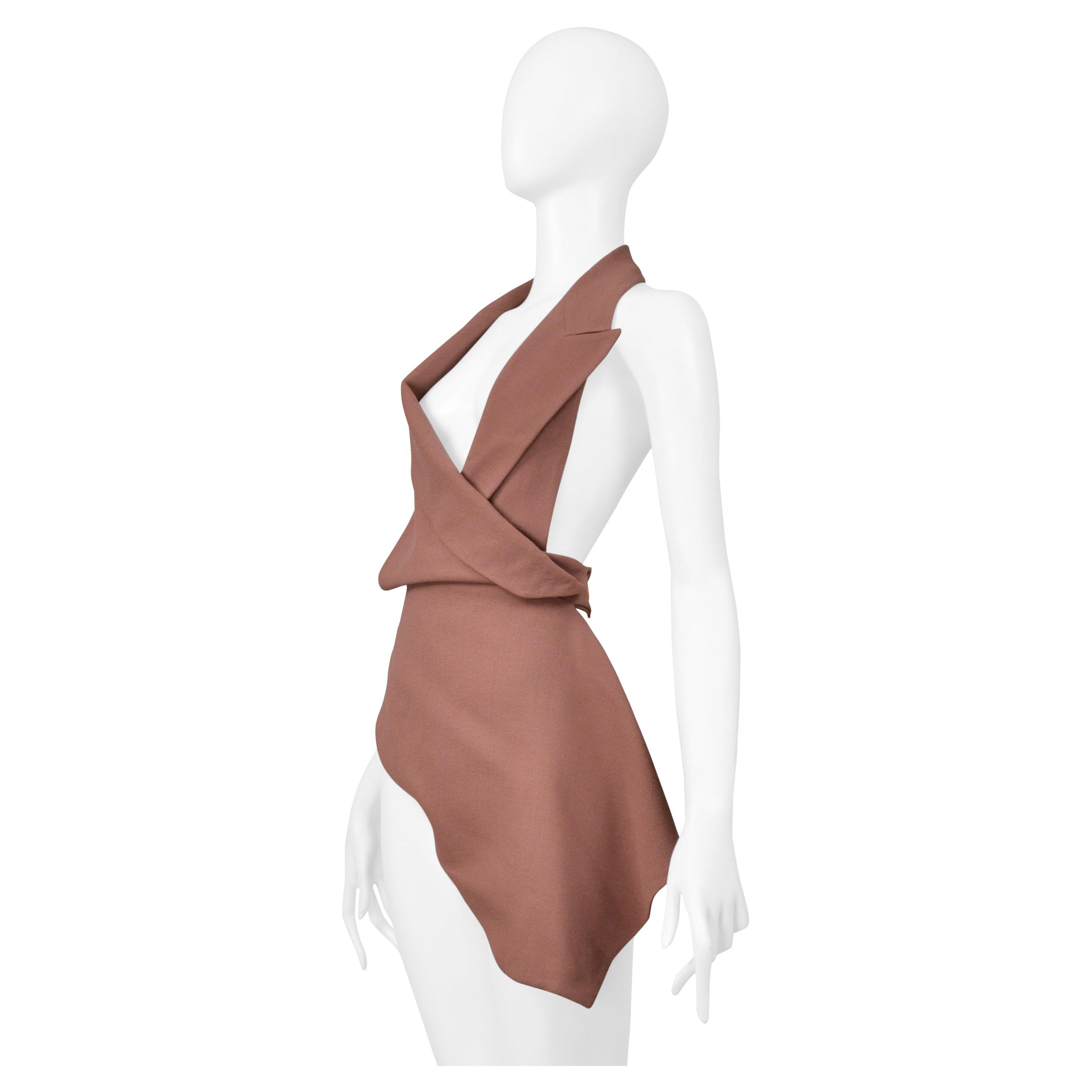 John Galliano Iconic Wrap Around Cutout Suiting Top 1988 In Excellent Condition For Sale In Los Angeles, CA