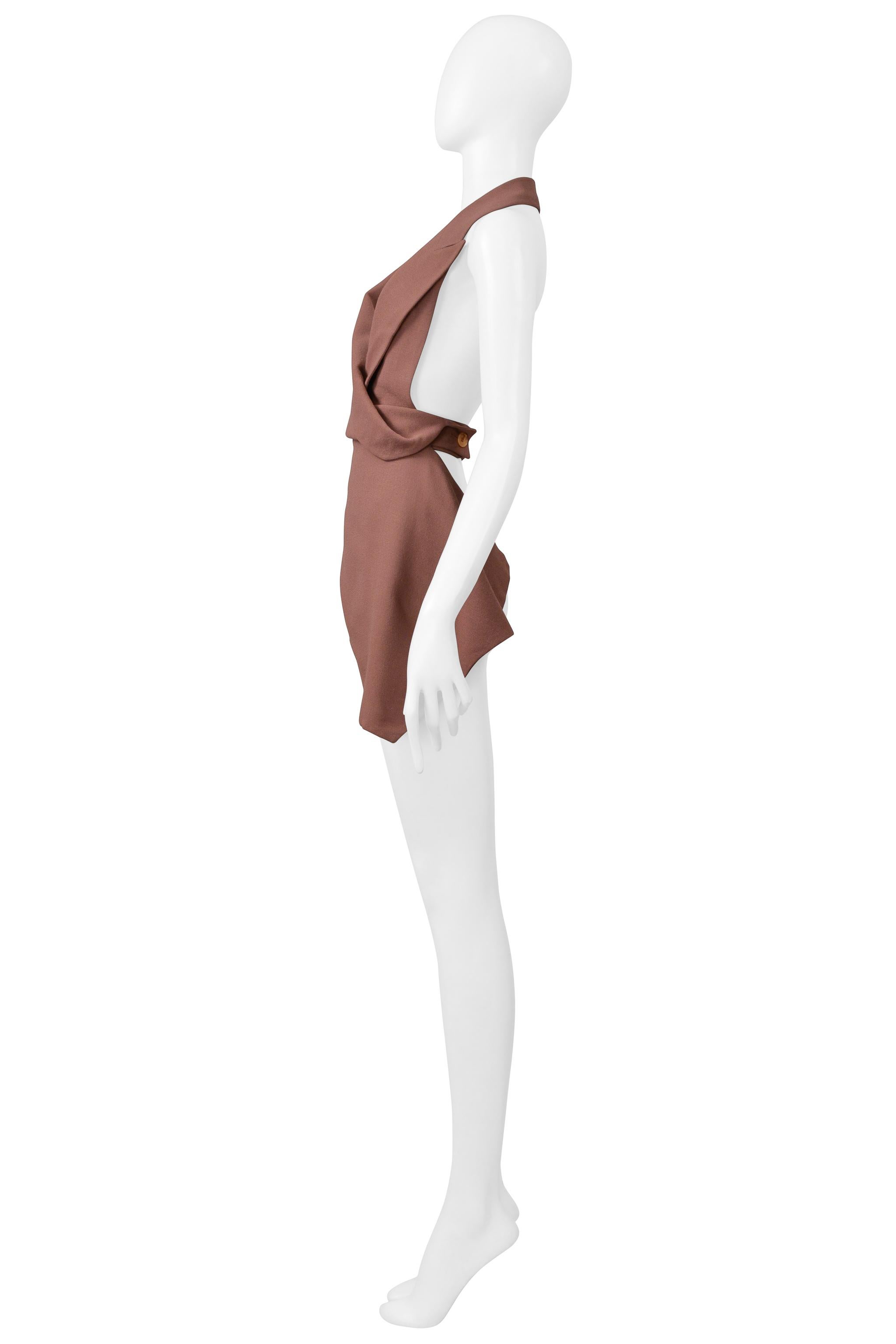 John Galliano Iconic Wrap Around Cutout Suiting Top 1988 For Sale 3