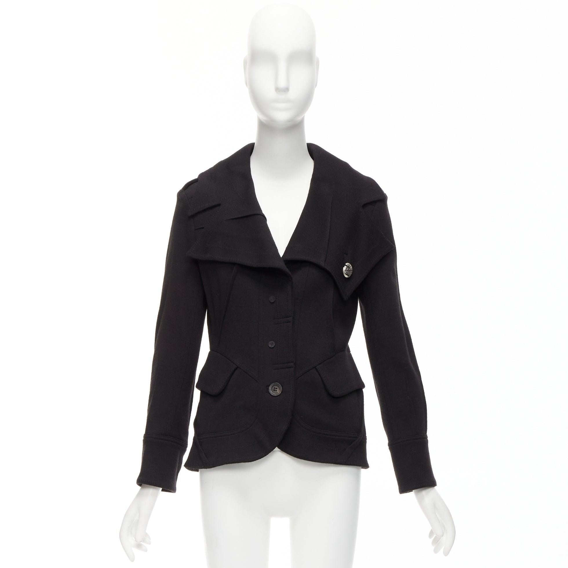 JOHN GALLIANO inverted reconstructed pleat foldover collar blazer jacket FR38 M For Sale 6