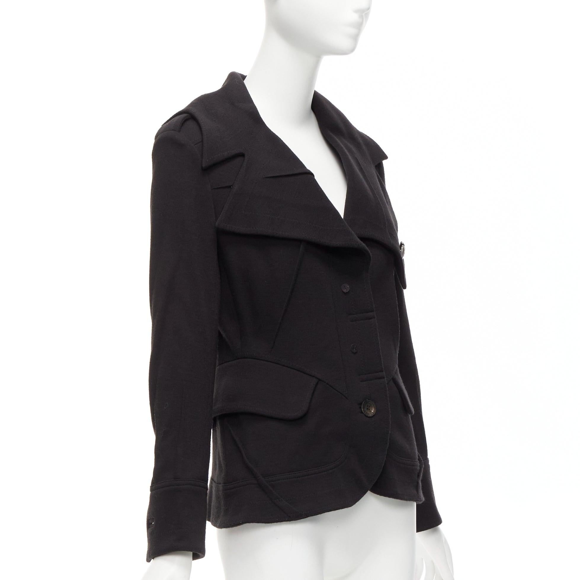 Women's JOHN GALLIANO inverted reconstructed pleat foldover collar blazer jacket FR38 M For Sale