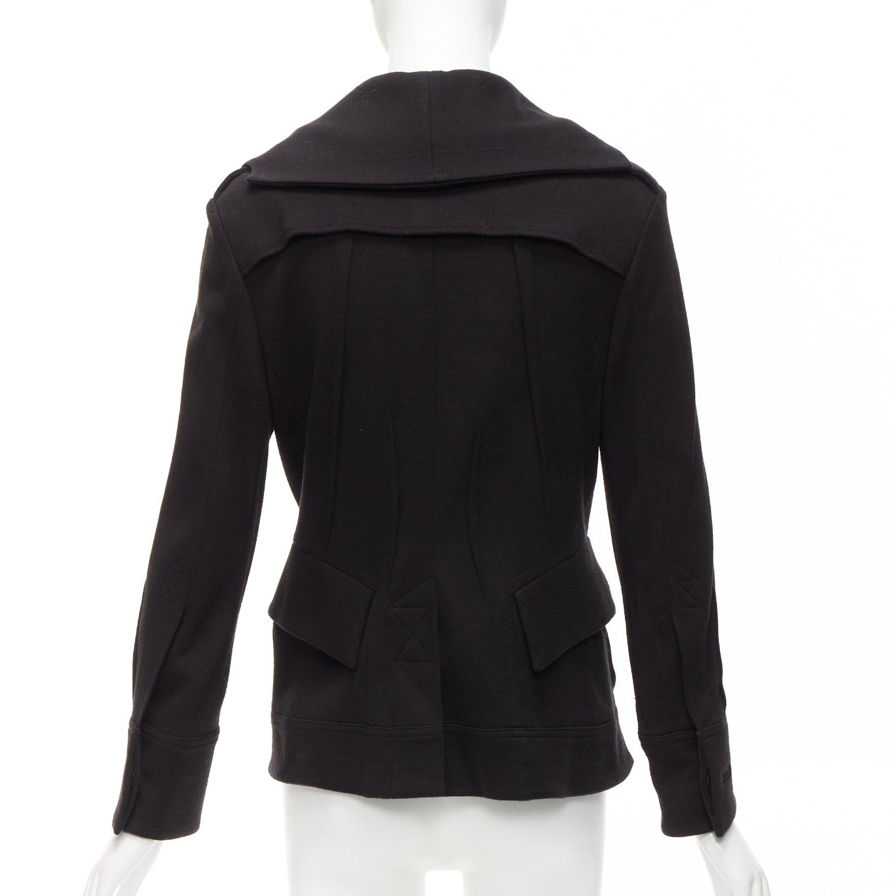 JOHN GALLIANO inverted reconstructed pleat foldover collar blazer jacket FR38 M For Sale 2