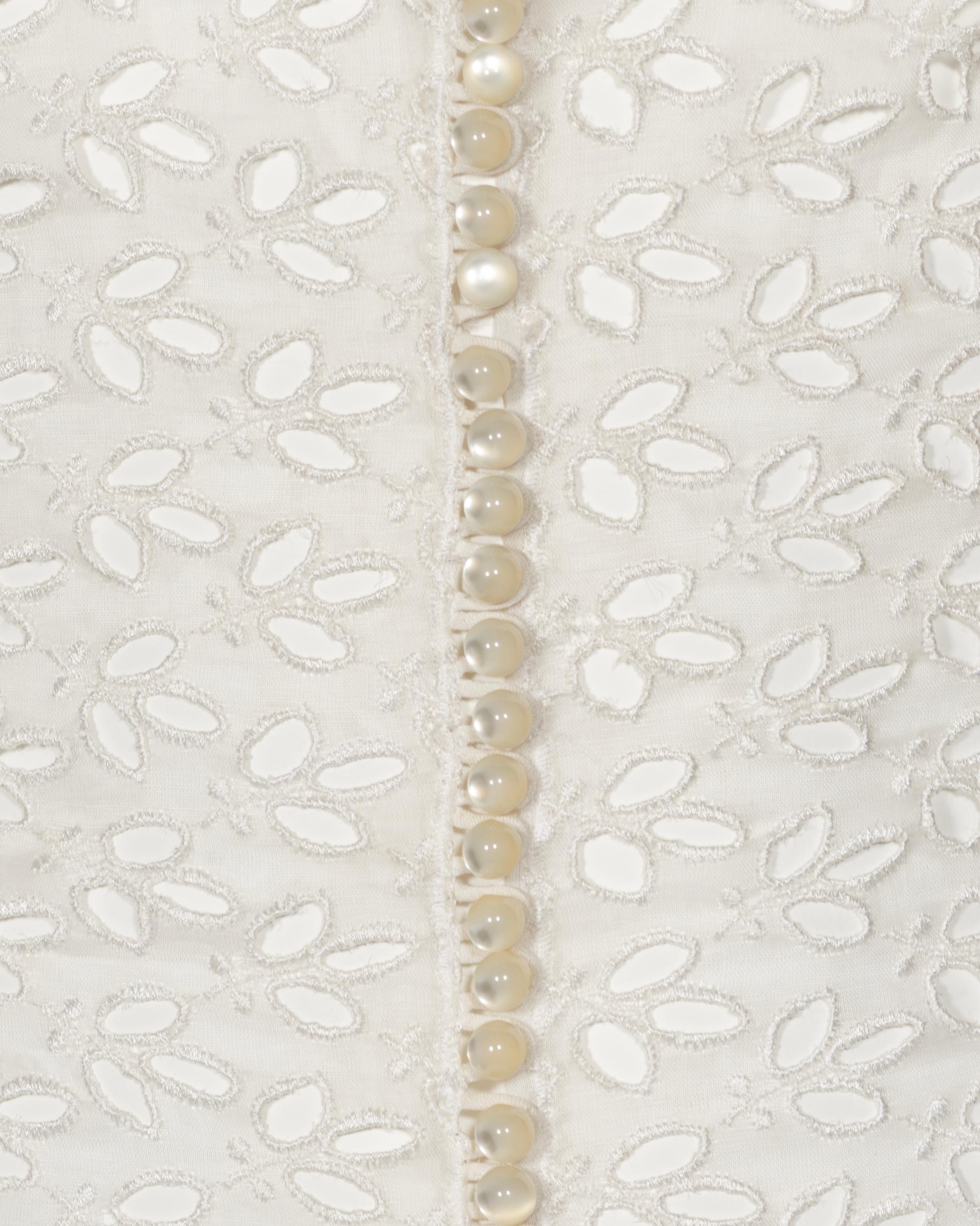 John Galliano Ivory Organza Cut-Work 'L'Ecole de Danse' Dress, ss 1996 For Sale 2