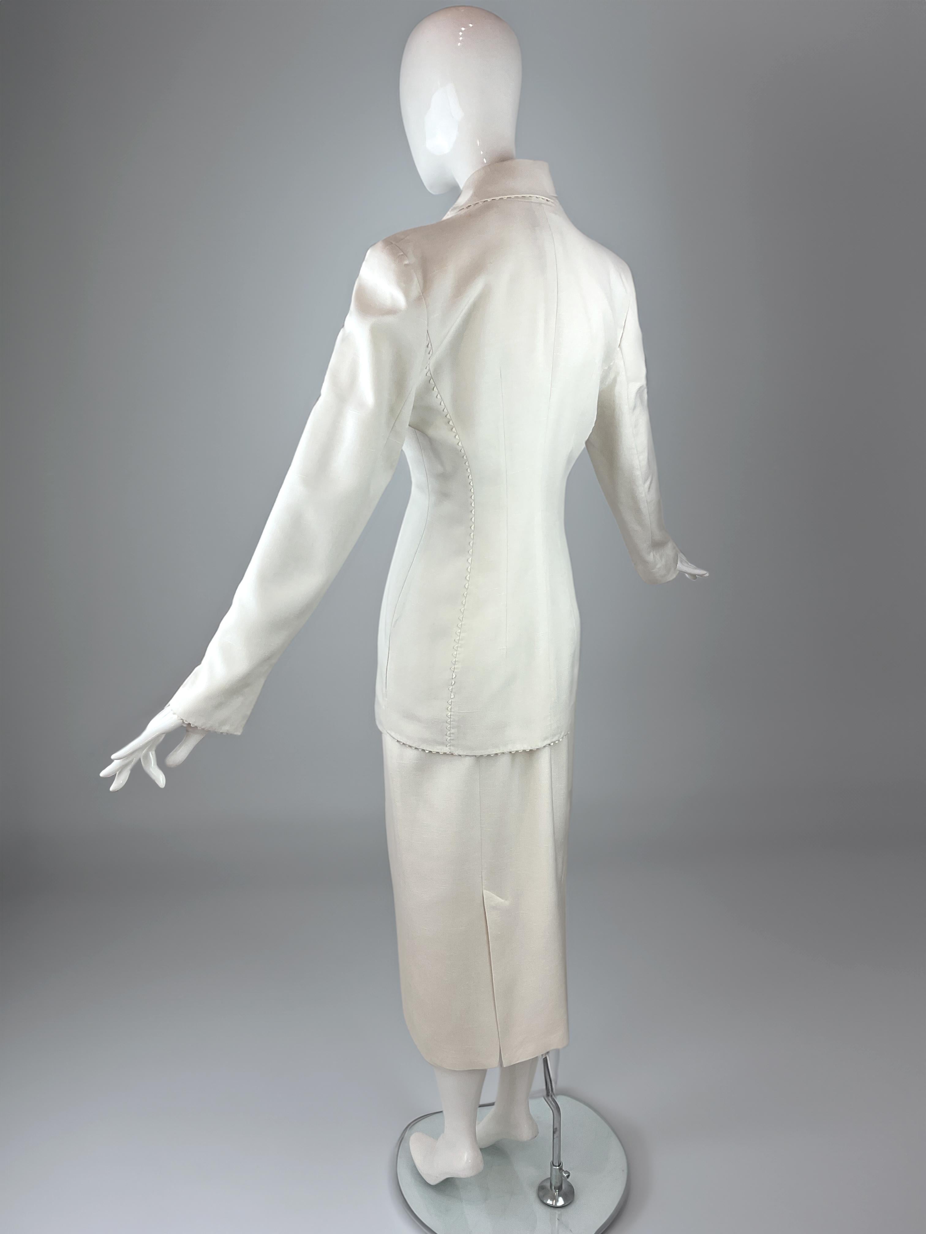 John Galliano Ivory Wedding Dress & Jacket Ensemble Spring / Summer S/S 2000 In Excellent Condition For Sale In Baar, CH