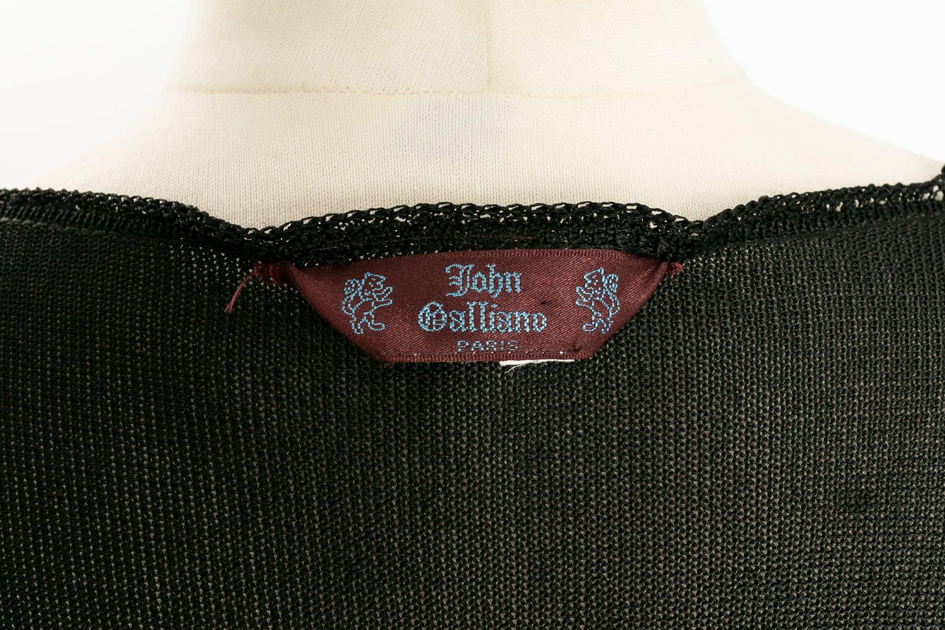 John Galliano Knit Wrap Top in Lace-Like Crochet For Sale 4