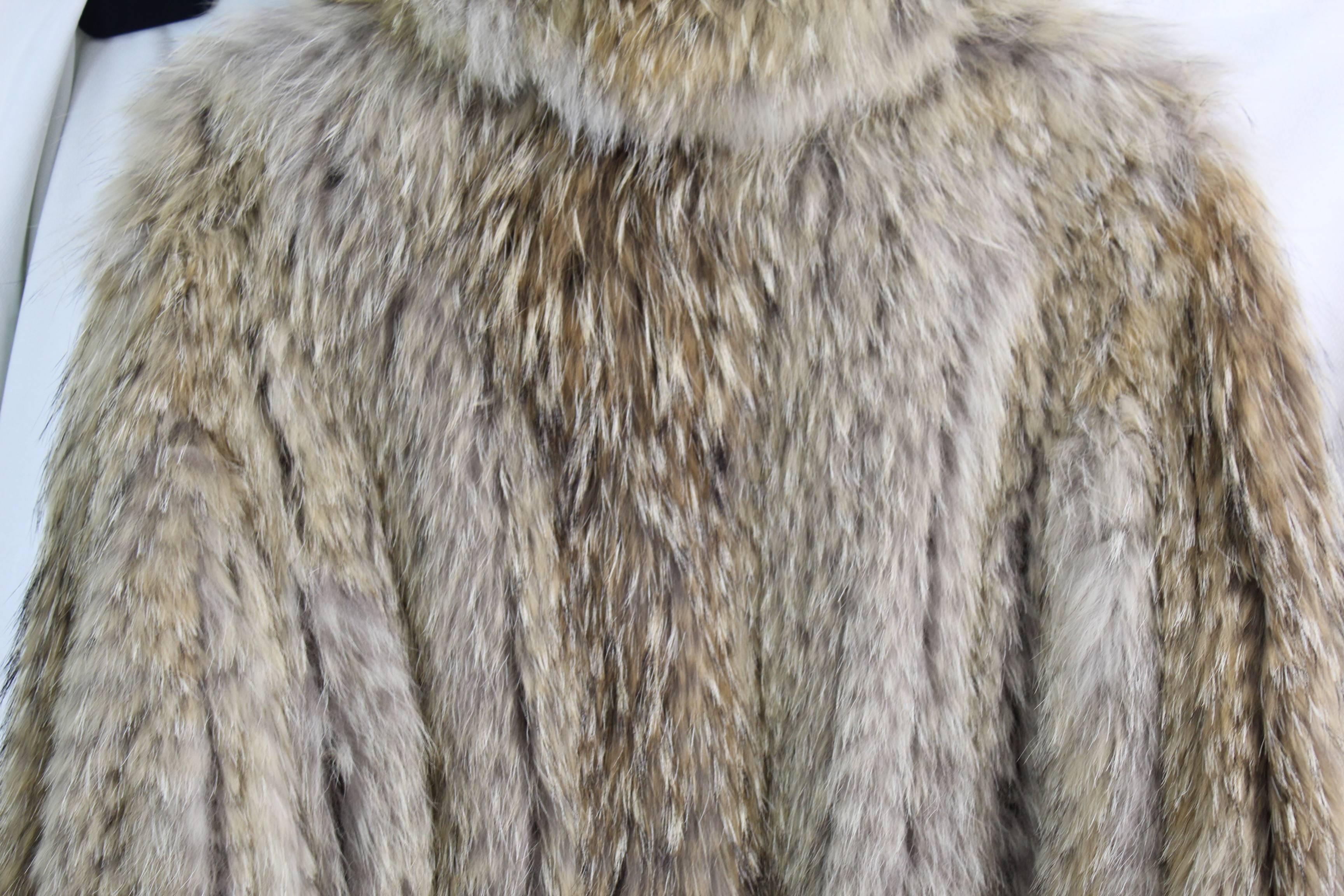 Women's or Men's John Galliano Knitted  Coyote Fur Mohair and Silk Jacket. Size S