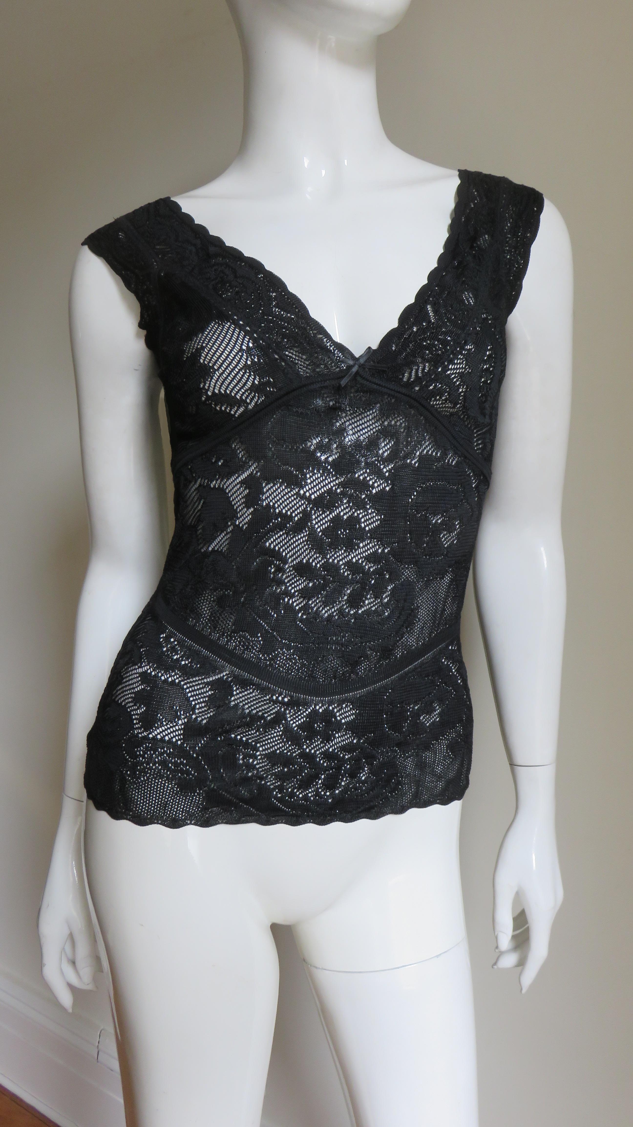 John Galliano Lace Cardigan and 2 Camisoles Set For Sale 3