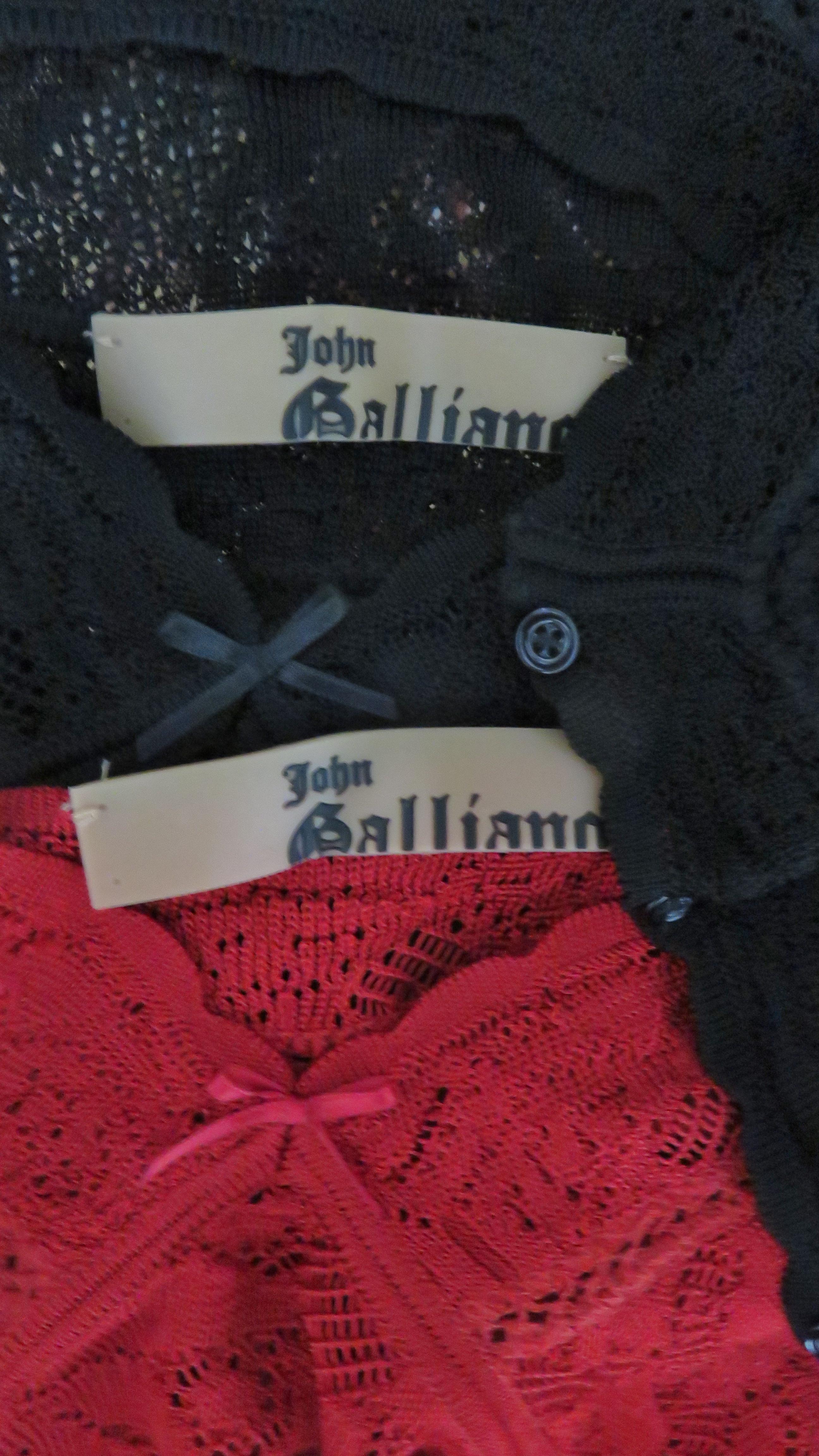 John Galliano Lace Cardigan and 2 Camisoles Set For Sale 11