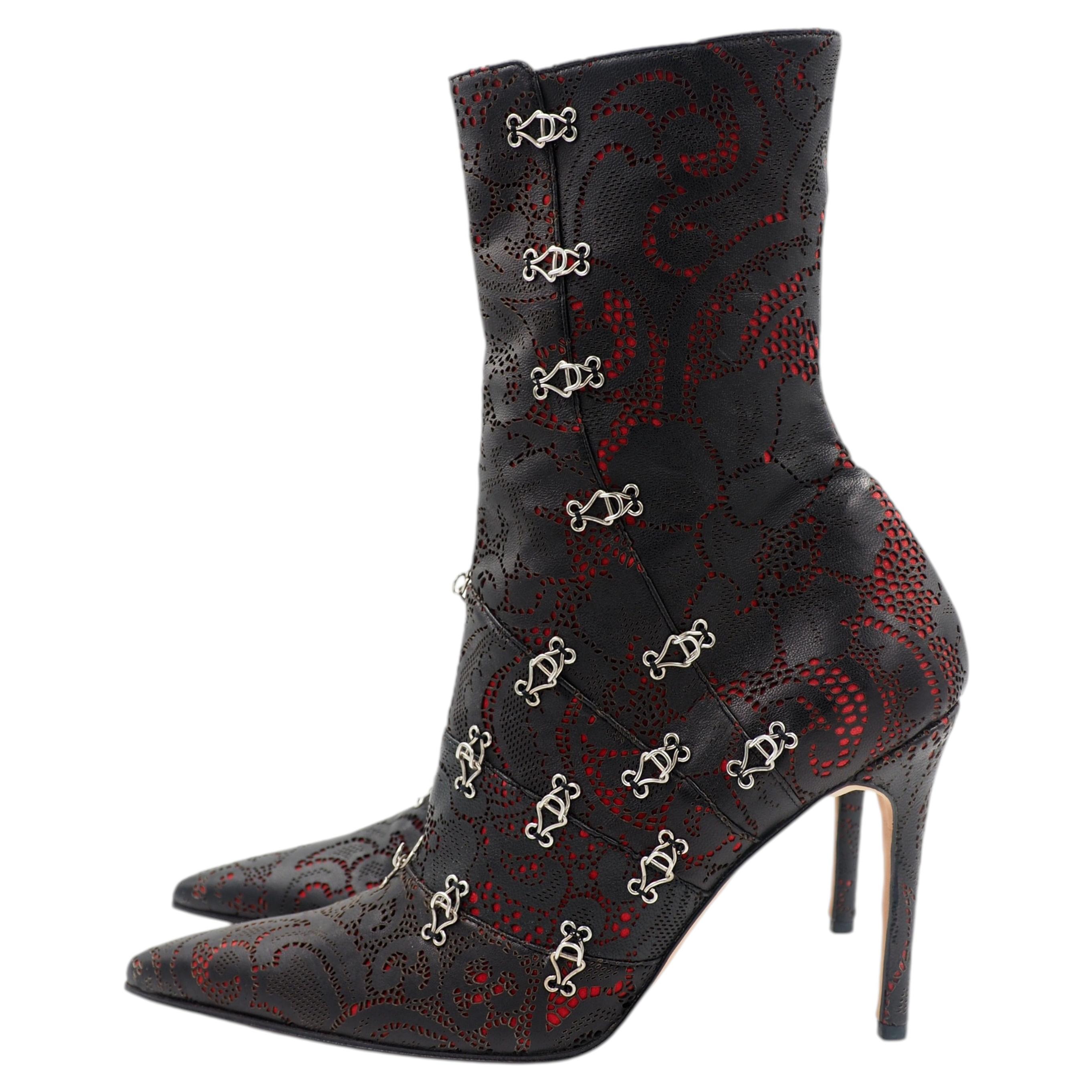 Pre-owned John Galliano Laser Cut Boots In Black
