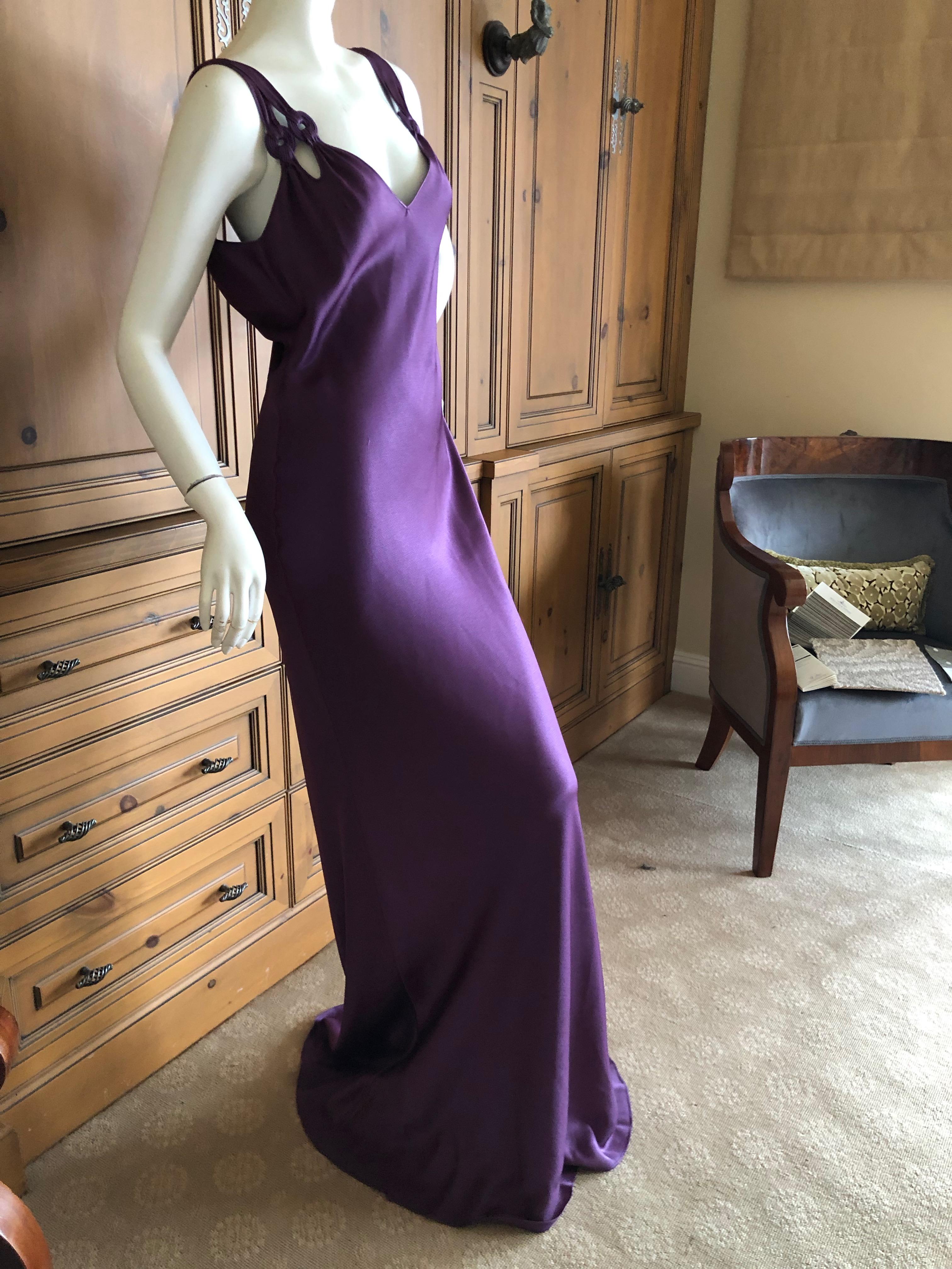 Women's John Galliano Late 90's Luscious Rich Purple Bias Cut Evening Dress Size 42