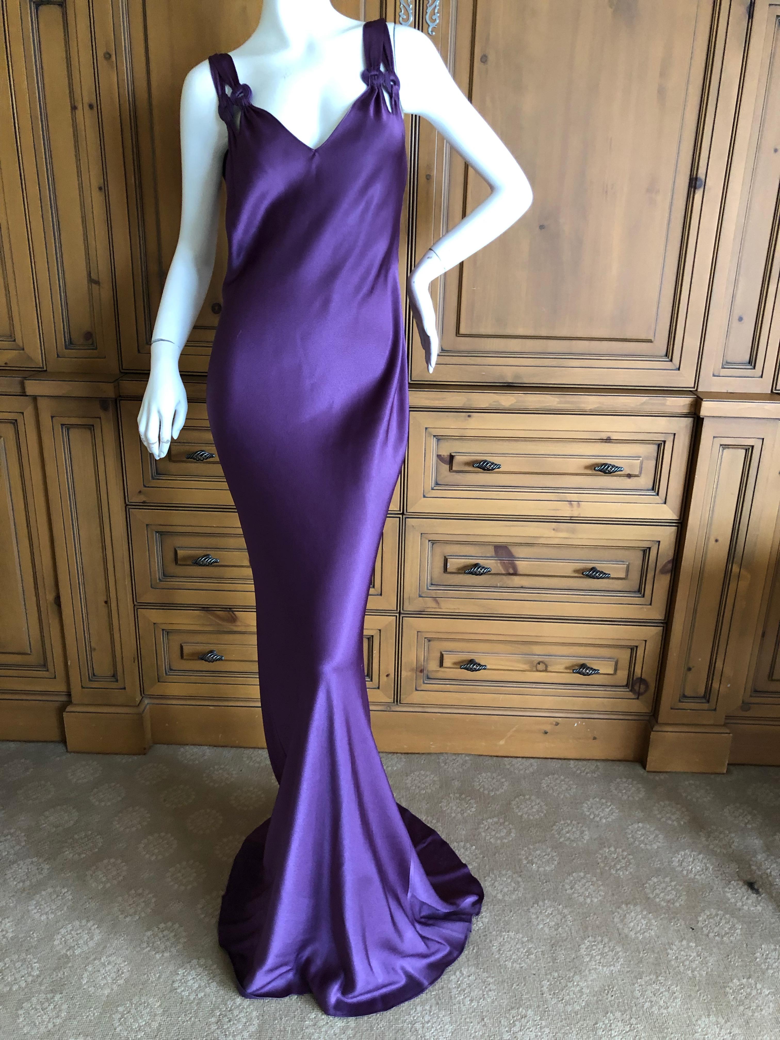 John Galliano Late 90's Luscious Rich Purple Bias Cut Evening Dress Size 42 2