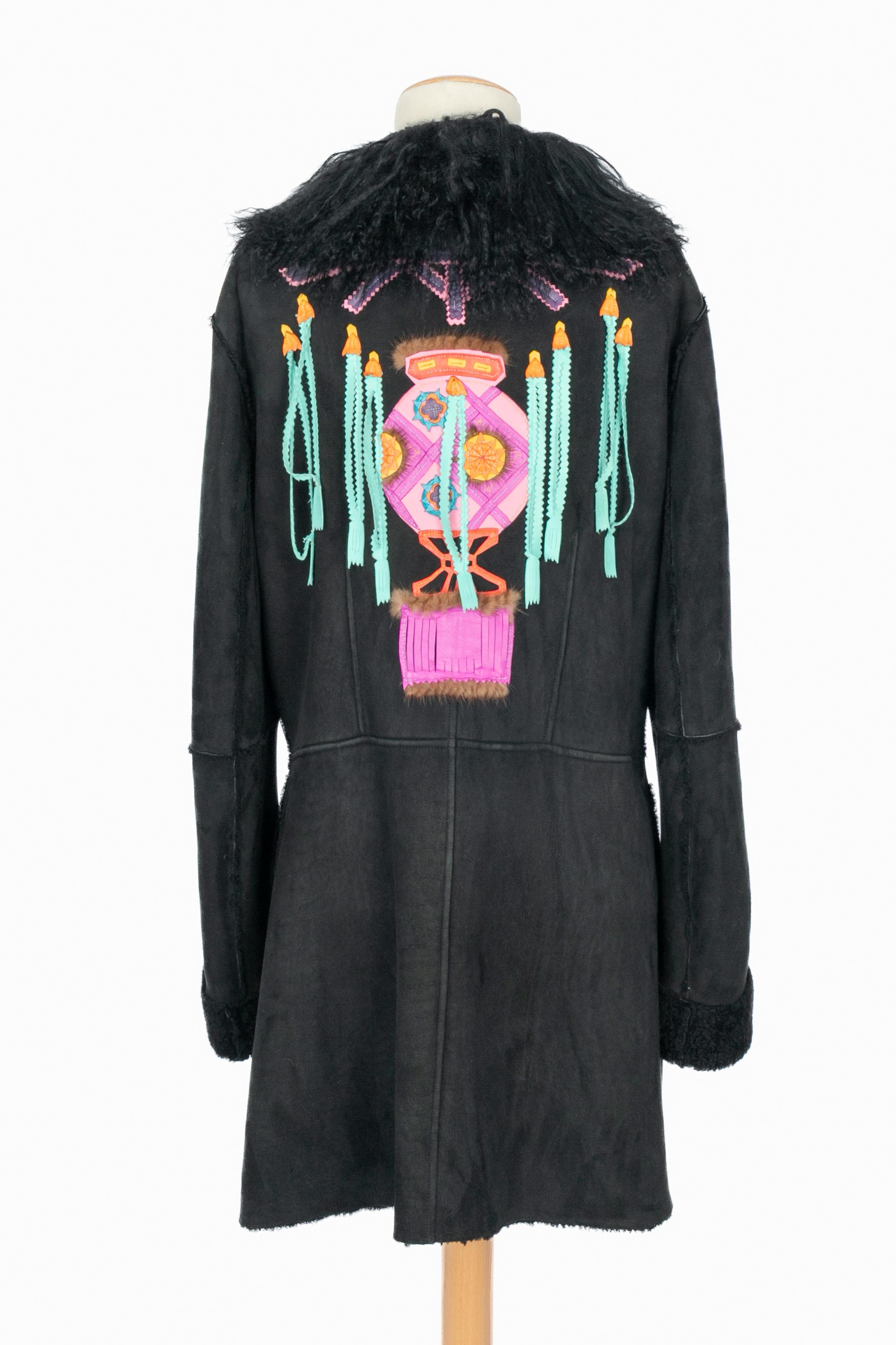 Manteau en cuir John Galliano en vente 3