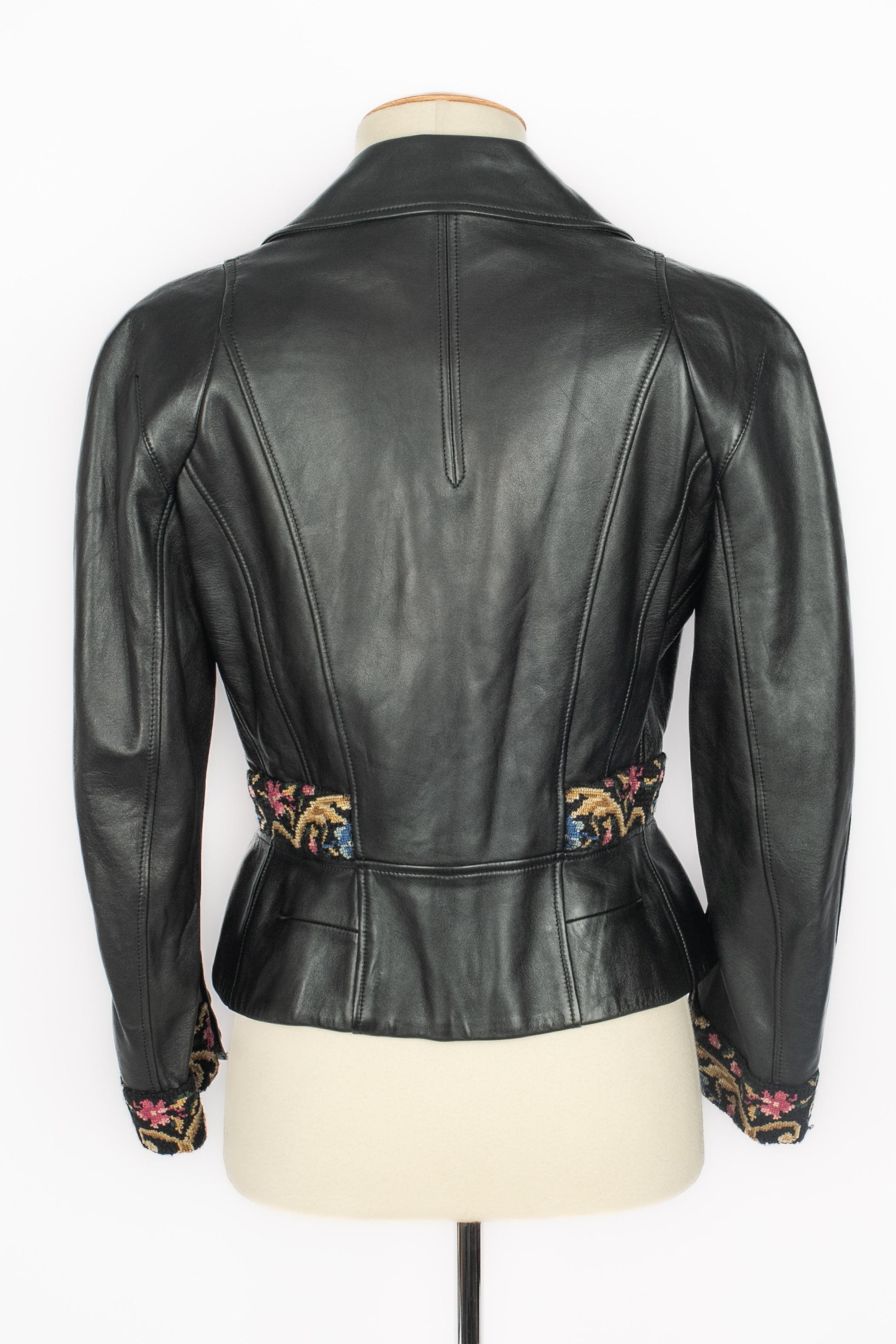 Giacca in pelle John Galliano In condizioni ottime in vendita a SAINT-OUEN-SUR-SEINE, FR