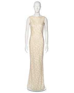John Galliano 'L'Ecole de Danse' Ivory Satin Cutwork Formal Dress, ss 1996