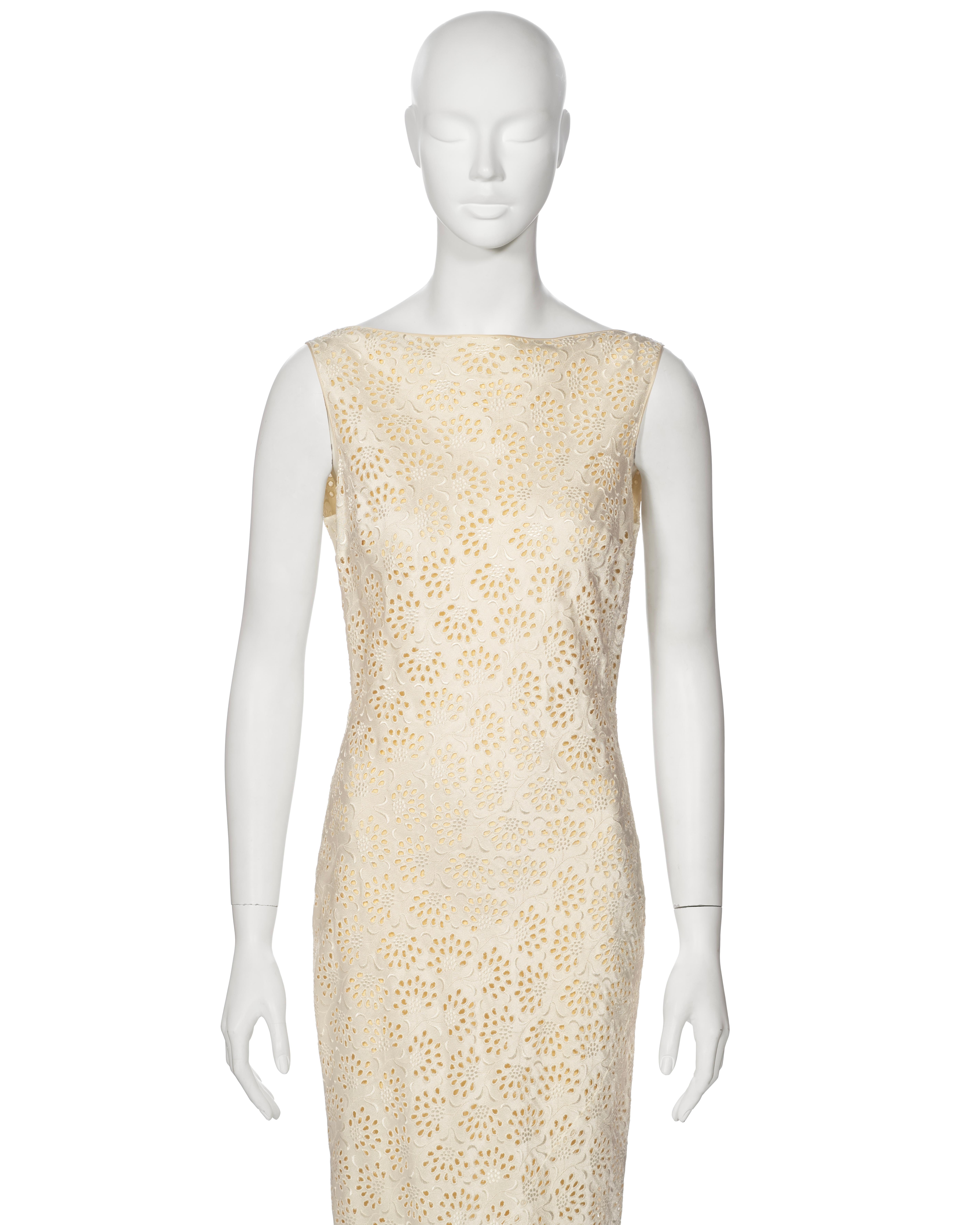 John Galliano 'L'Ecole de Danse' Ivory Satin Cutwork Formal Dress, ss 1996 In Excellent Condition For Sale In London, GB