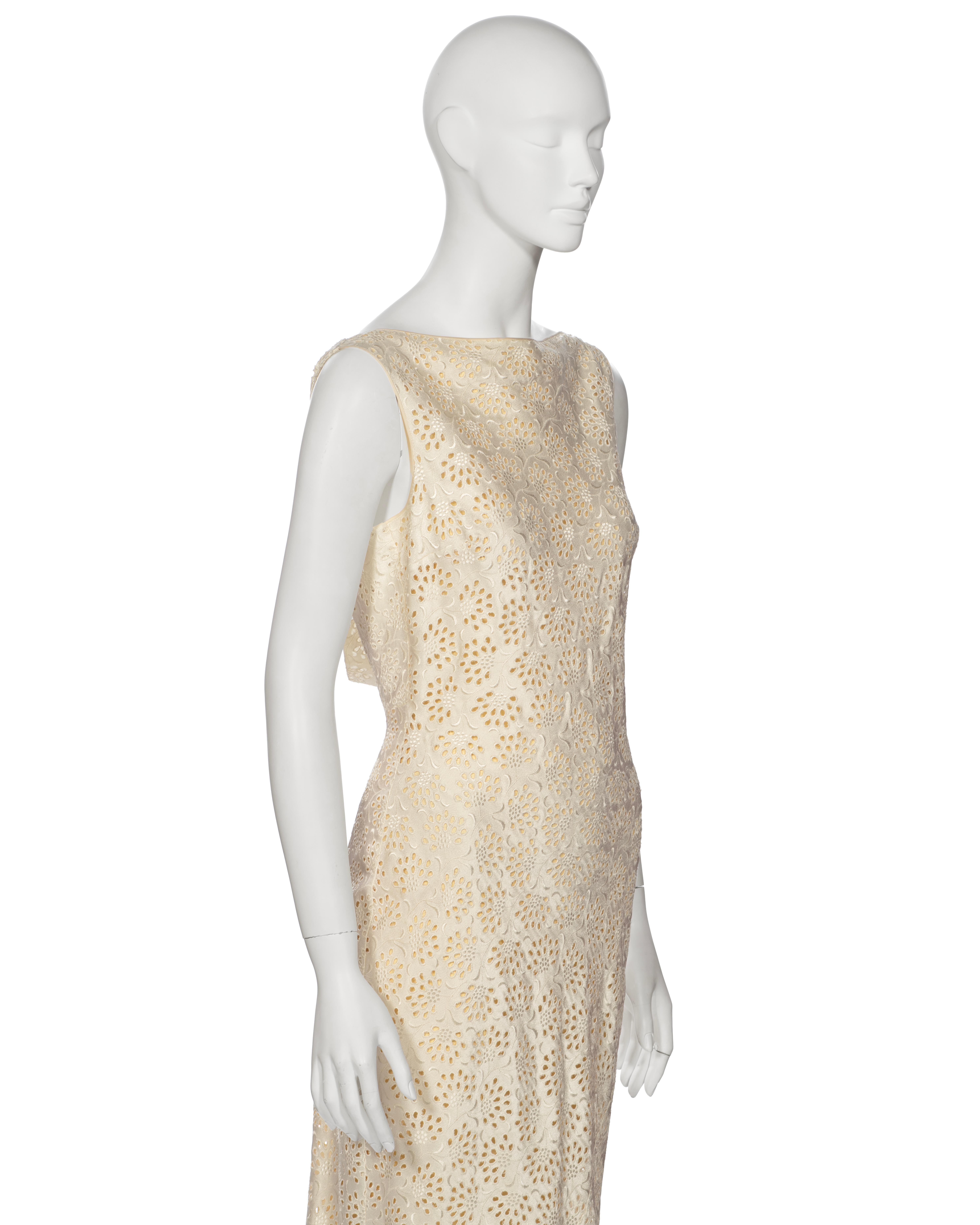 John Galliano 'L'Ecole de Danse' Ivory Satin Cutwork Formal Dress, ss 1996 For Sale 2