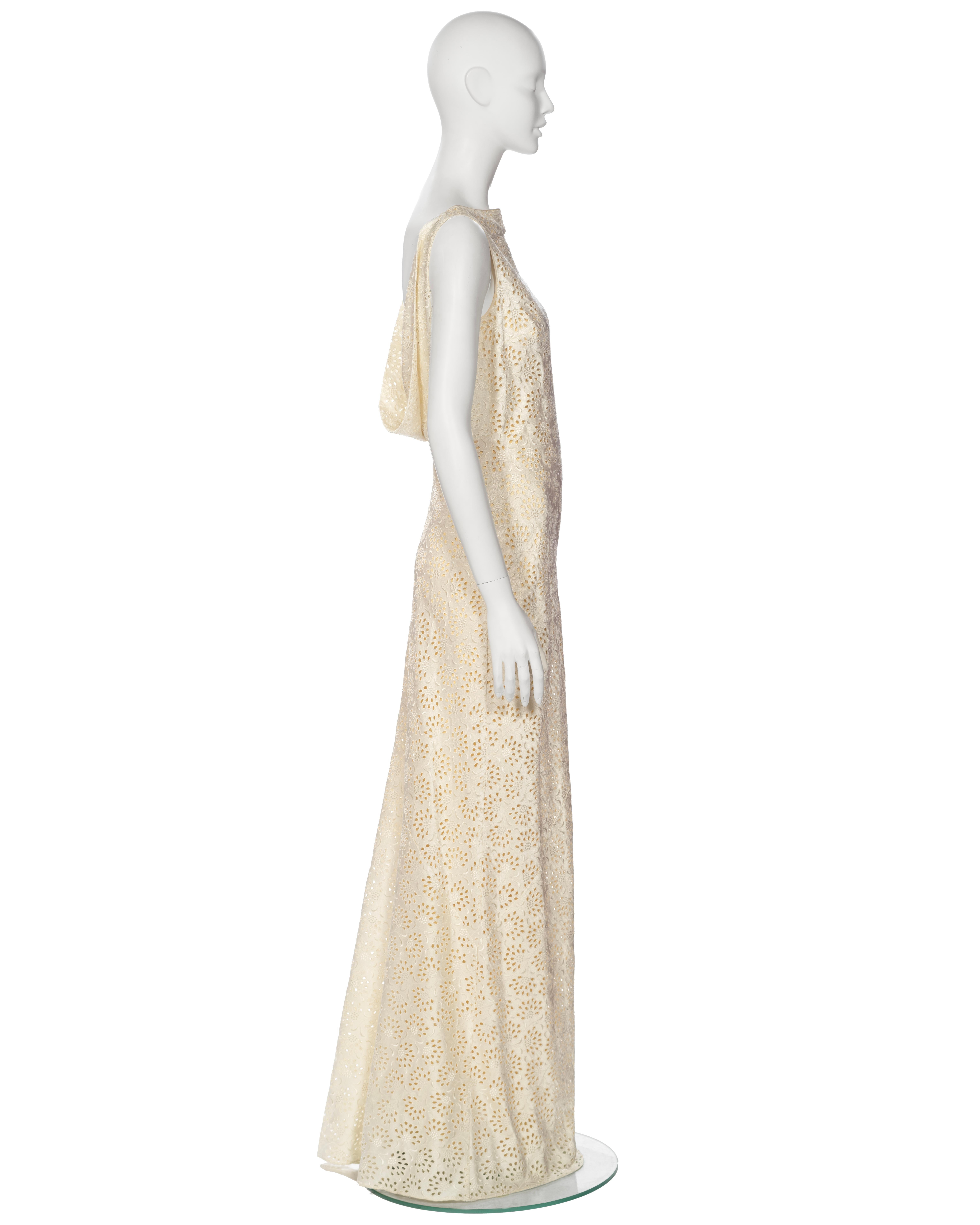 John Galliano 'L'Ecole de Danse' Ivory Satin Cutwork Formal Dress, ss 1996 For Sale 3