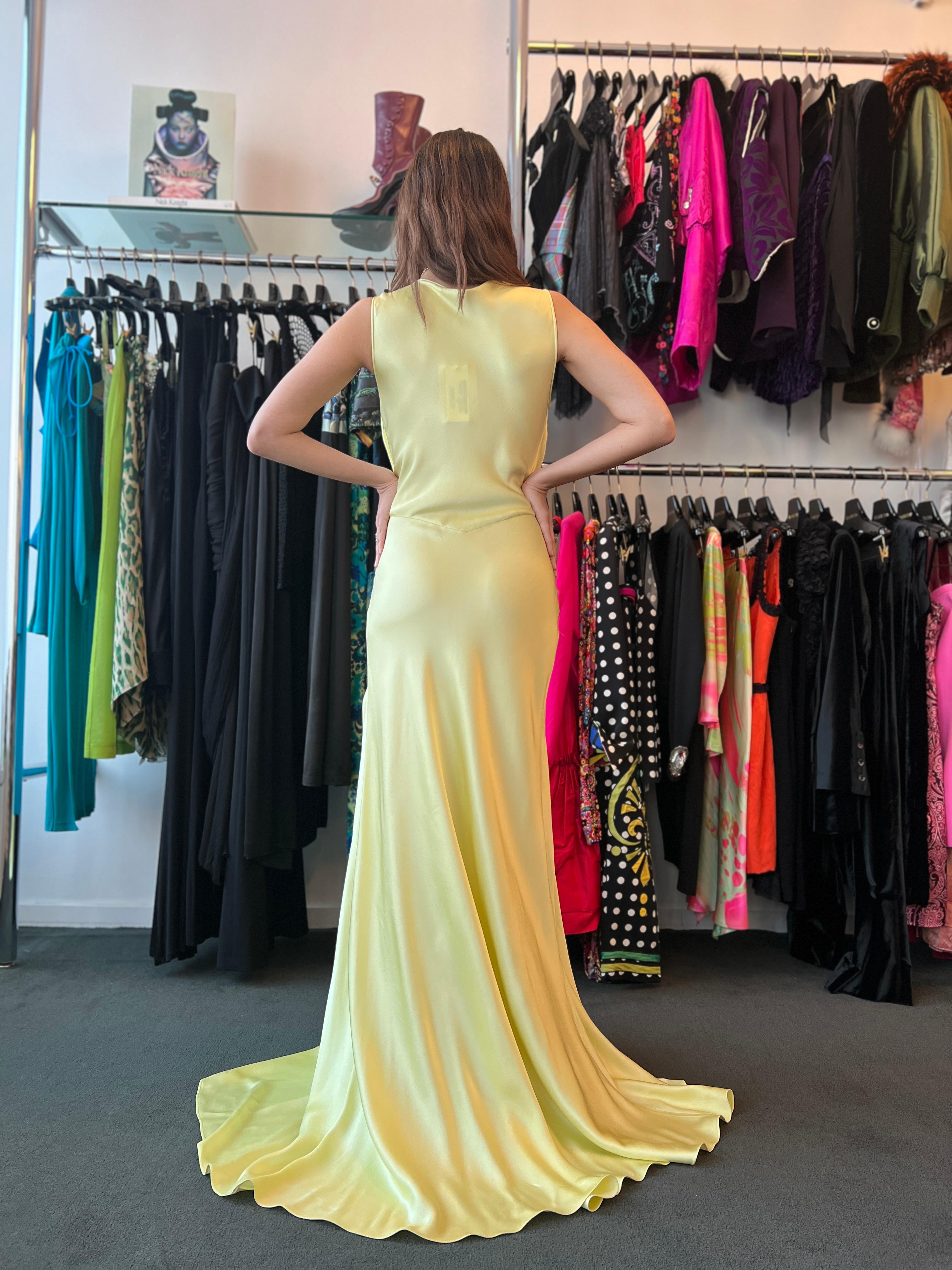 John Galliano Lemon Meringue Satin Evening Gown 2000S 6