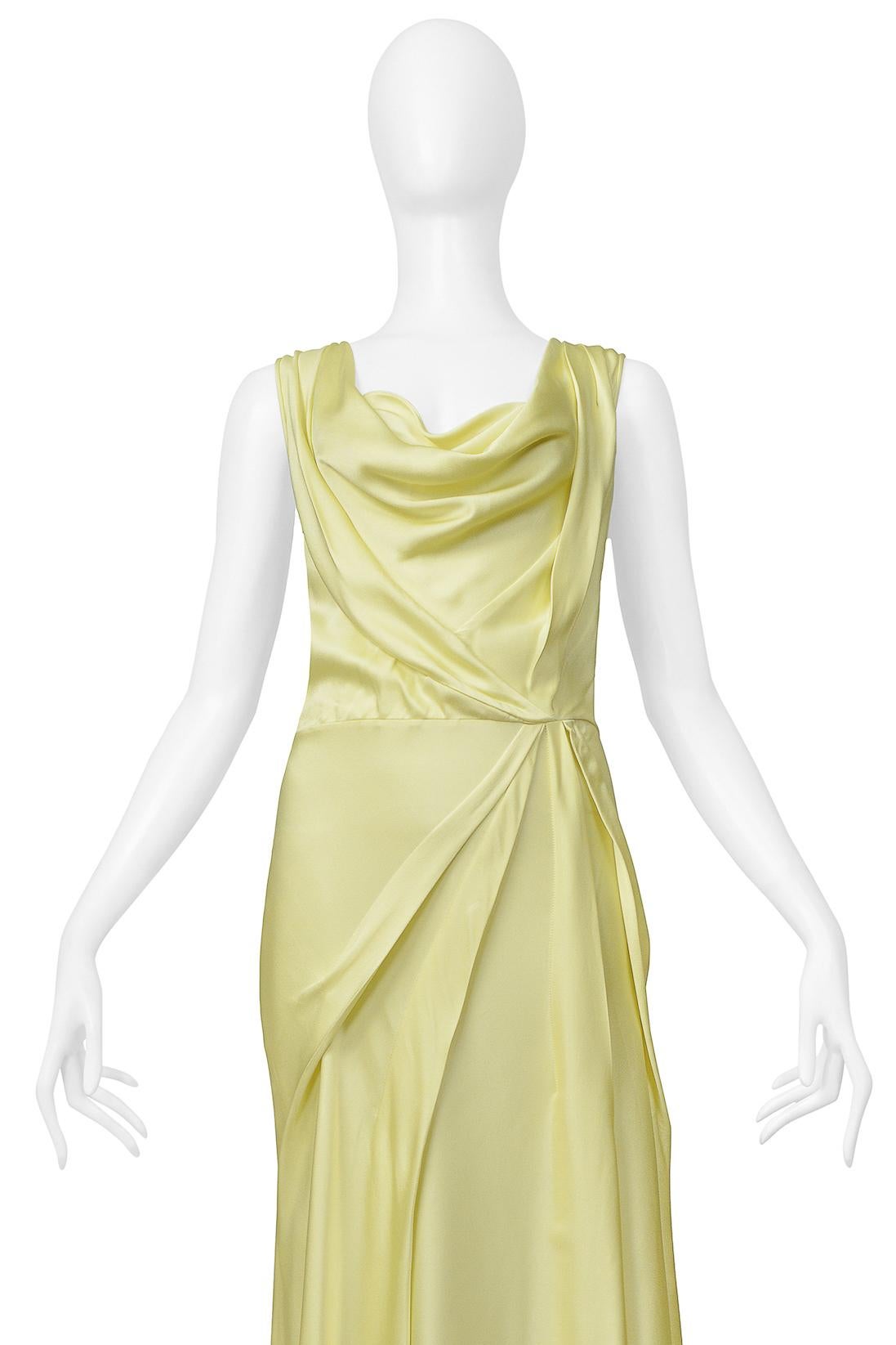 John Galliano Lemon Meringue Satin Evening Gown 2000S 1