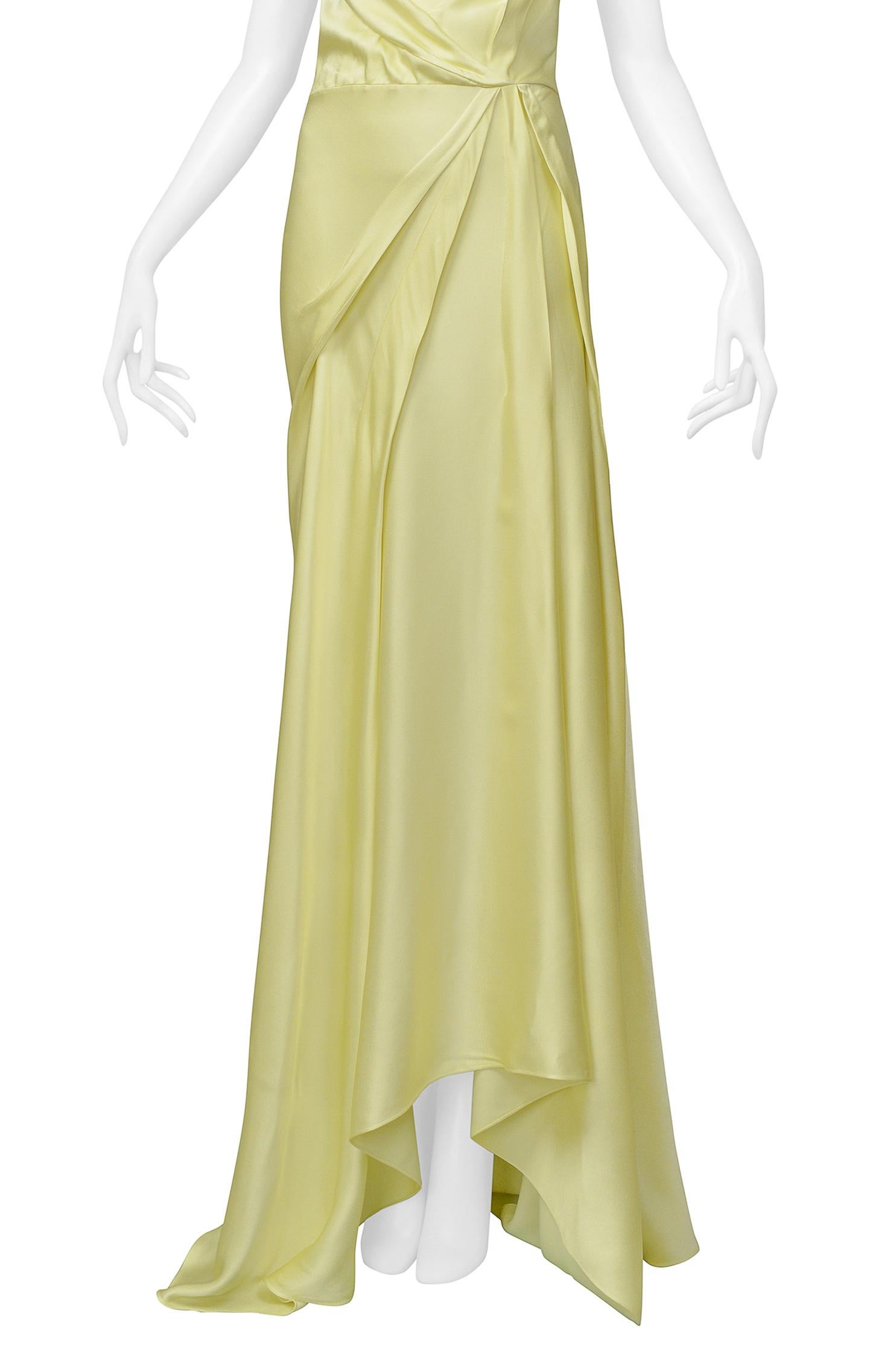John Galliano Lemon Meringue Satin Evening Gown 2000S 2