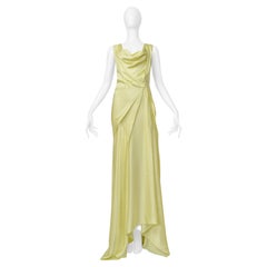 John Galliano Lemon Meringue Satin Evening Gown 2000S