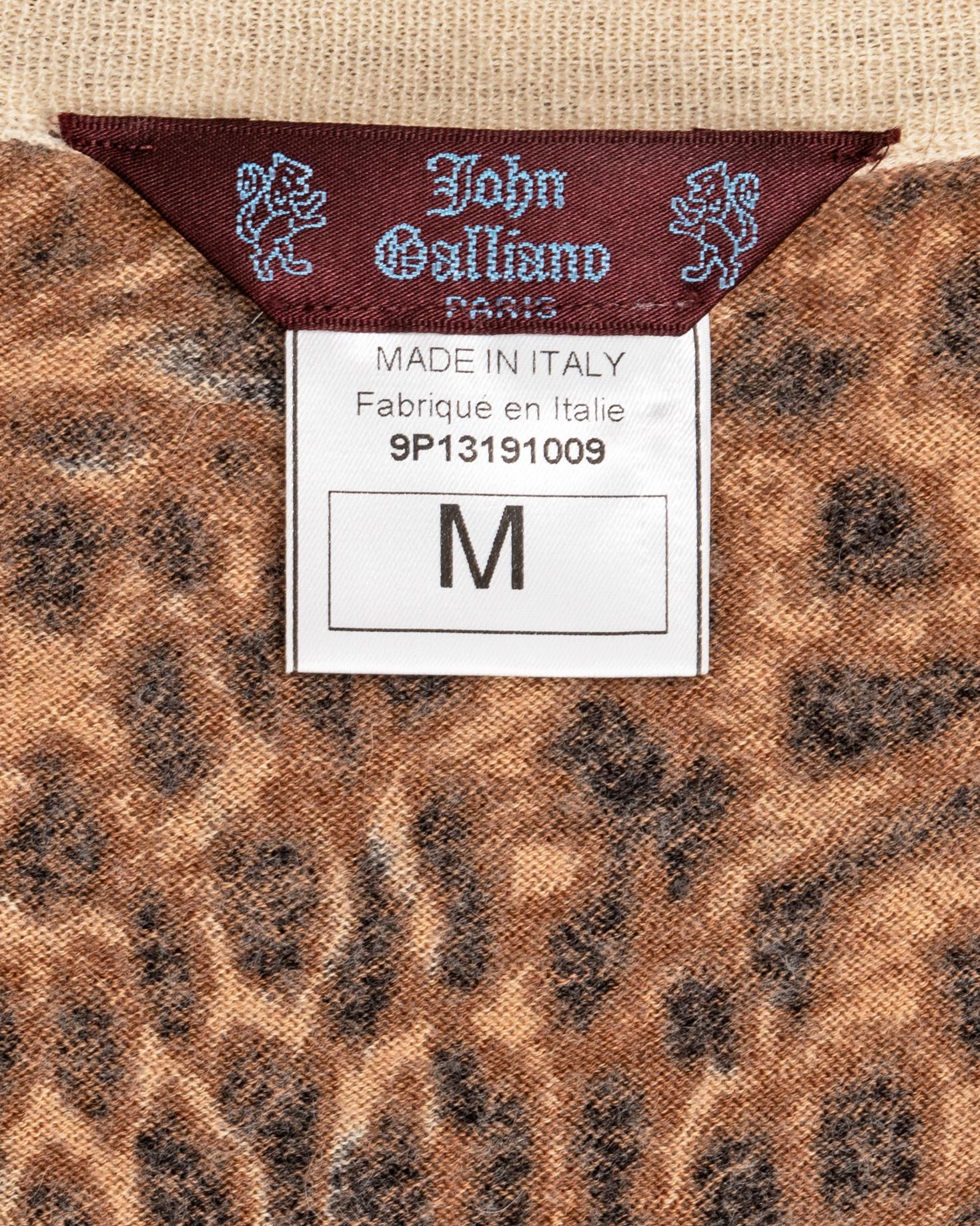 John Galliano leopard print silk slip dress and cashmere cardigan set, ss 1999 9