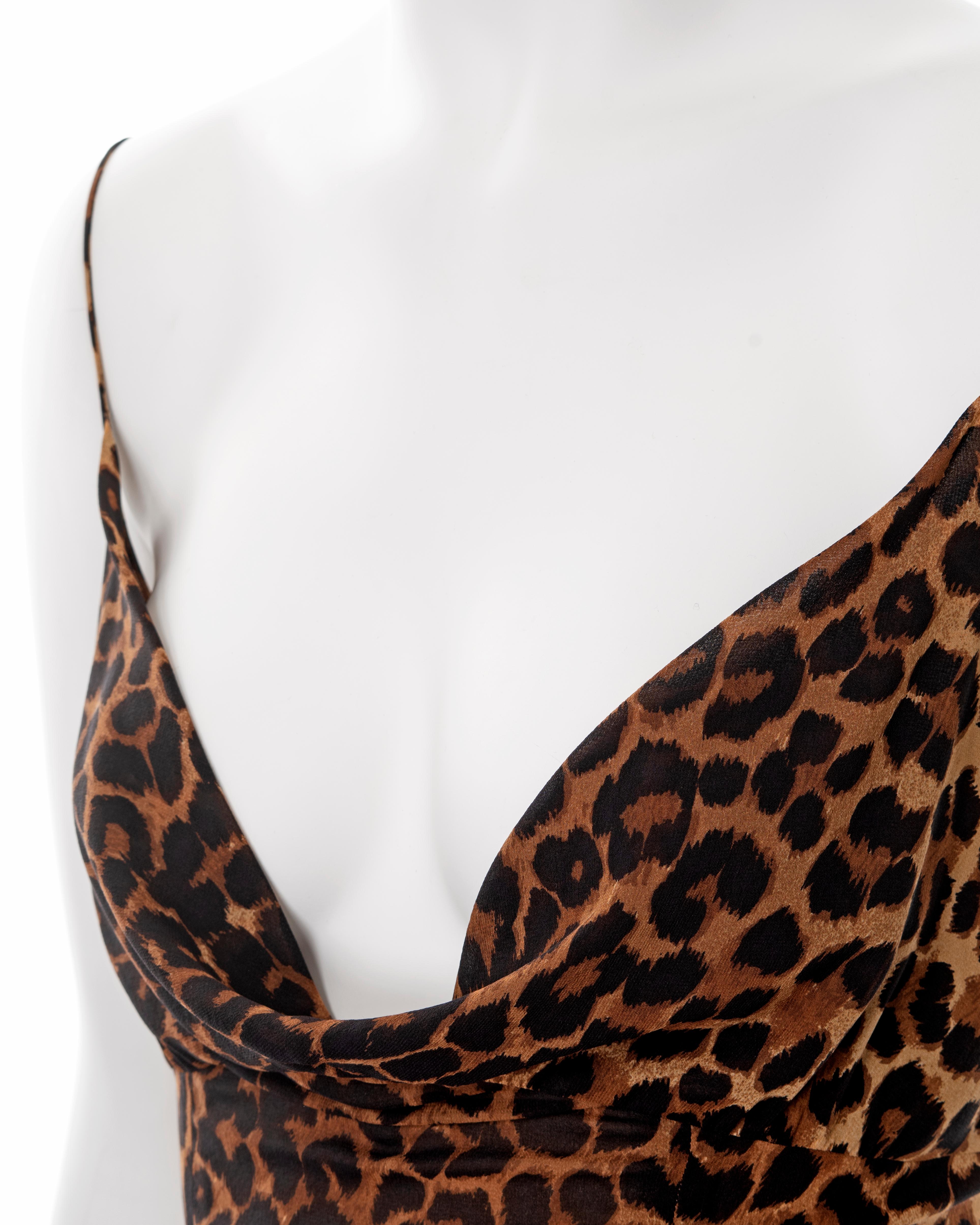 John Galliano leopard print silk slip dress and cashmere cardigan set, ss 1999 5