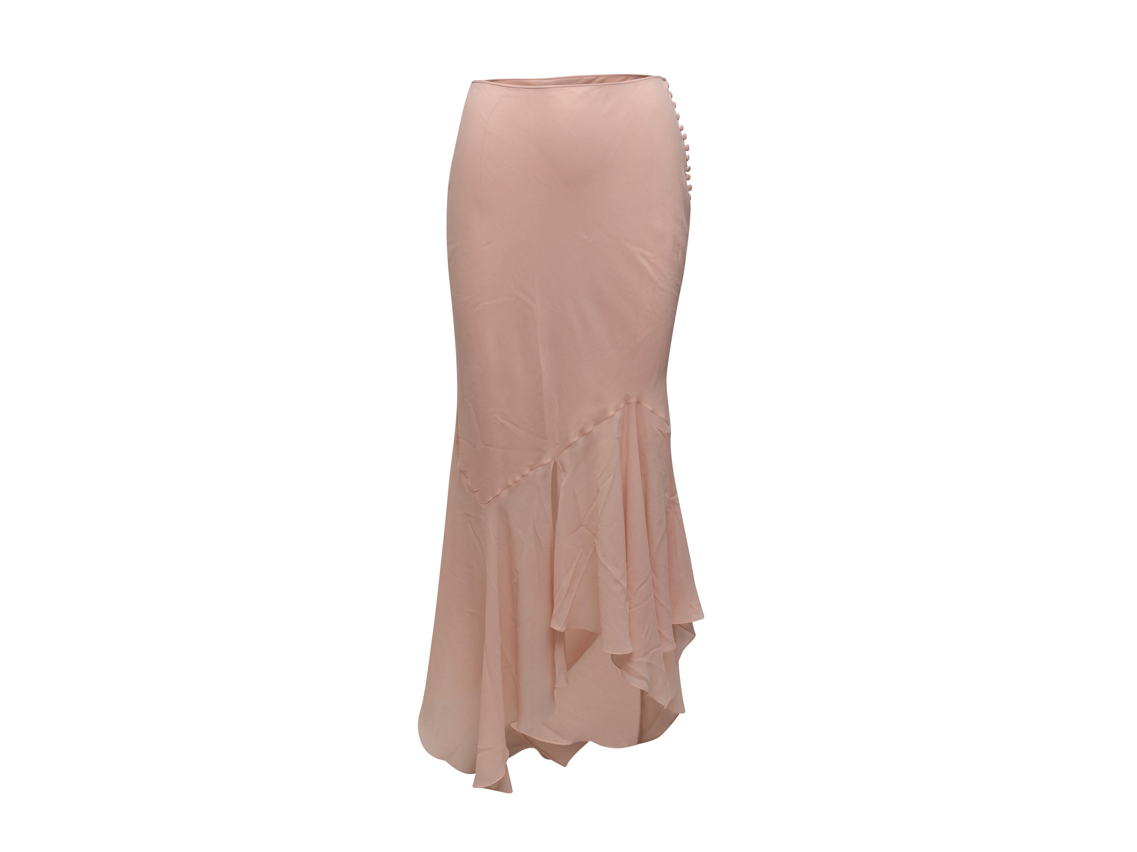 Donna John Galliano Gonna asimmetrica in seta rosa chiaro