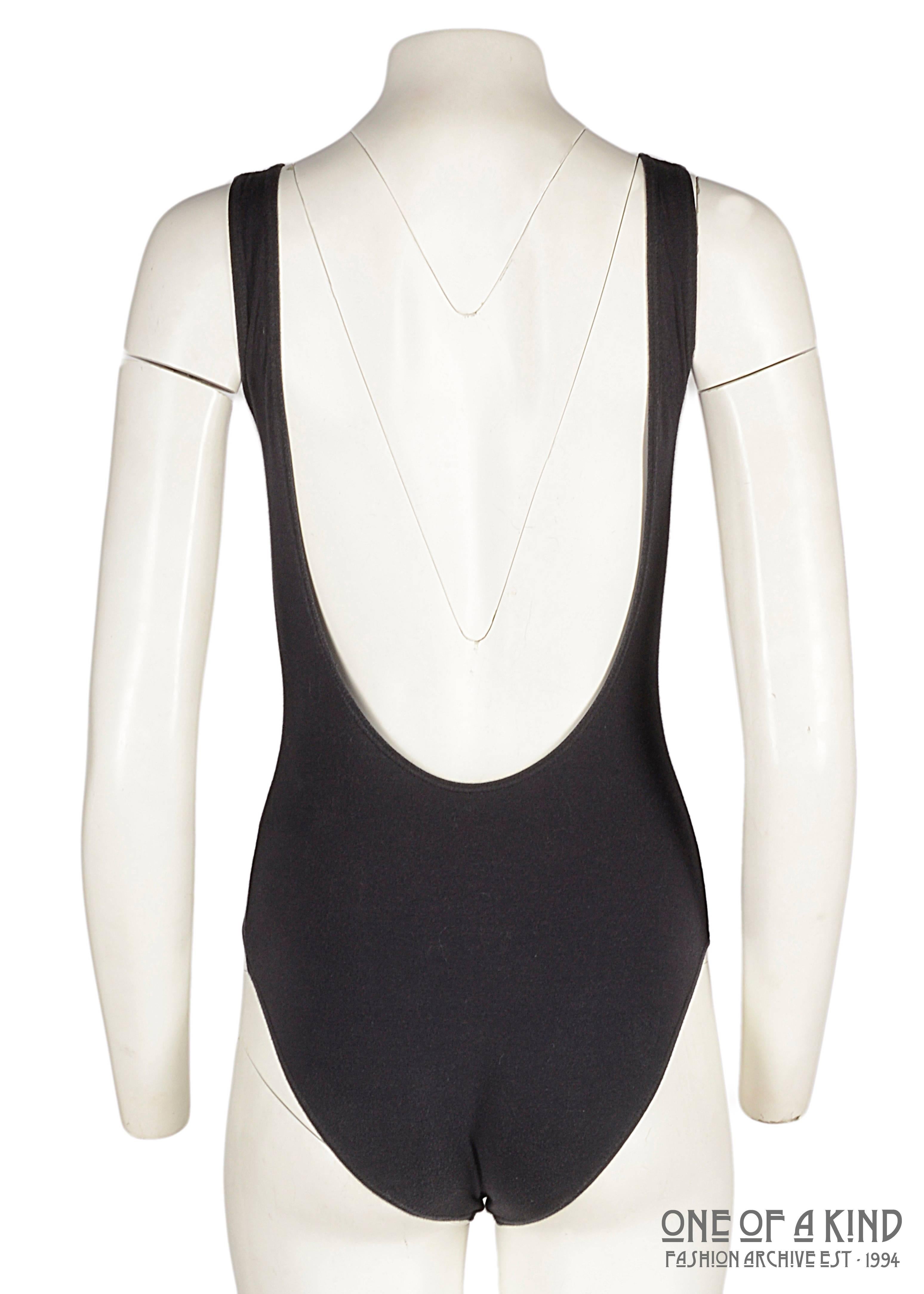 Combinaison en jersey de coton noir John Galliano London Pour femmes en vente