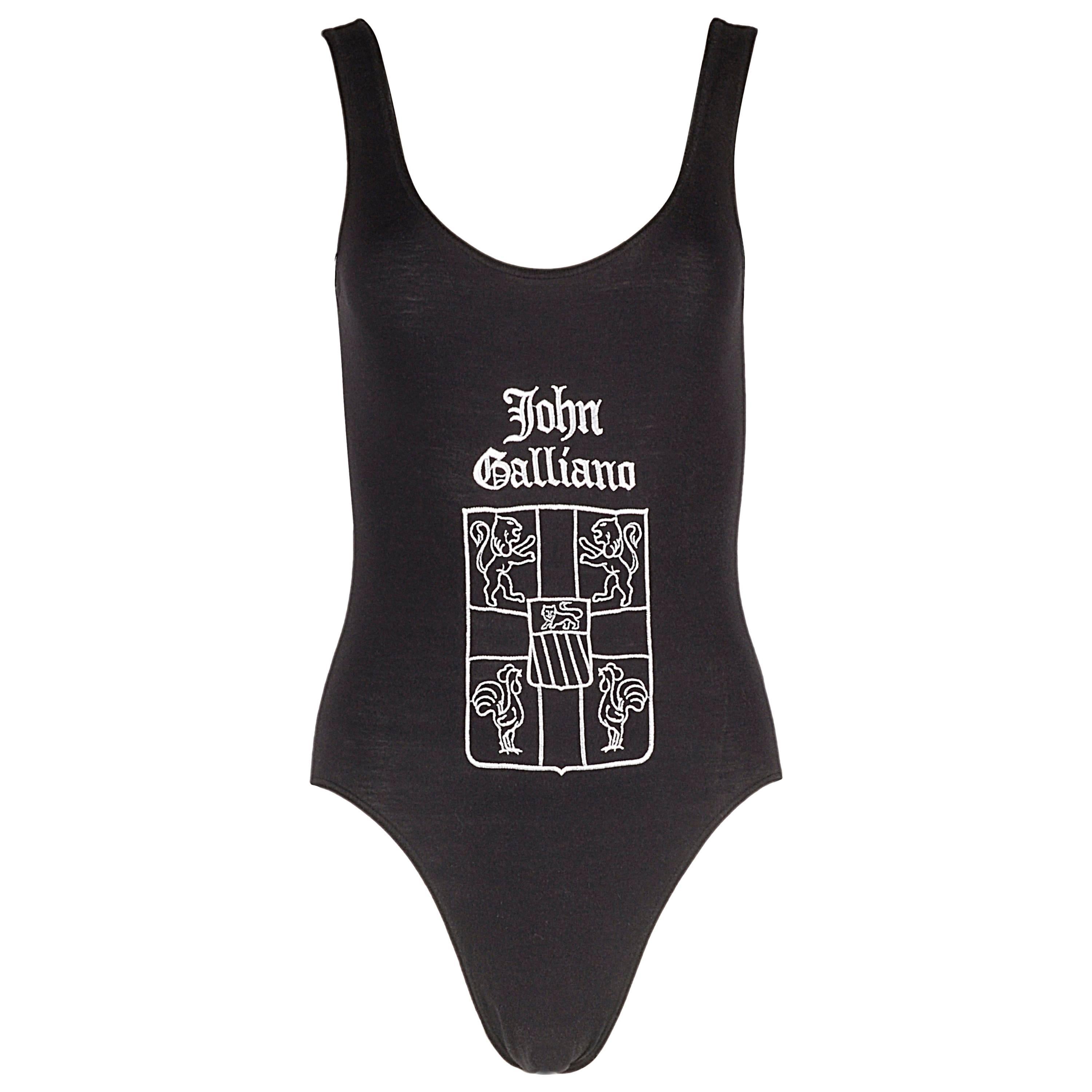 Combinaison en jersey de coton noir John Galliano London en vente