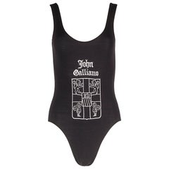 Schwarzer Baumwoll-Jersey-Bodysuit von John Galliano London