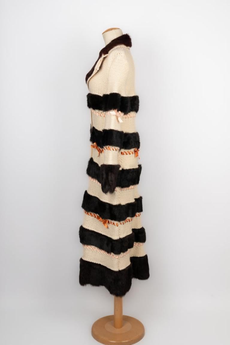Cardigan long en laine crochetée John Galliano Pour femmes en vente